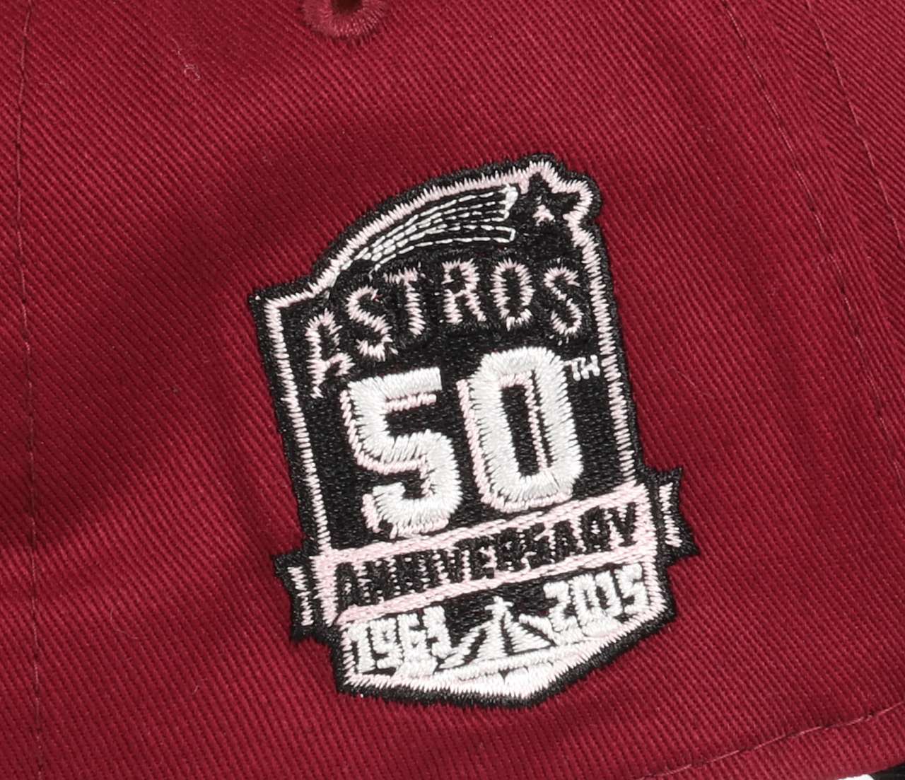 Houston Astros MLB 50th Anniversary Sidepatch Cardinal Red Black 9Forty A-Frame Snapback Cap New Era