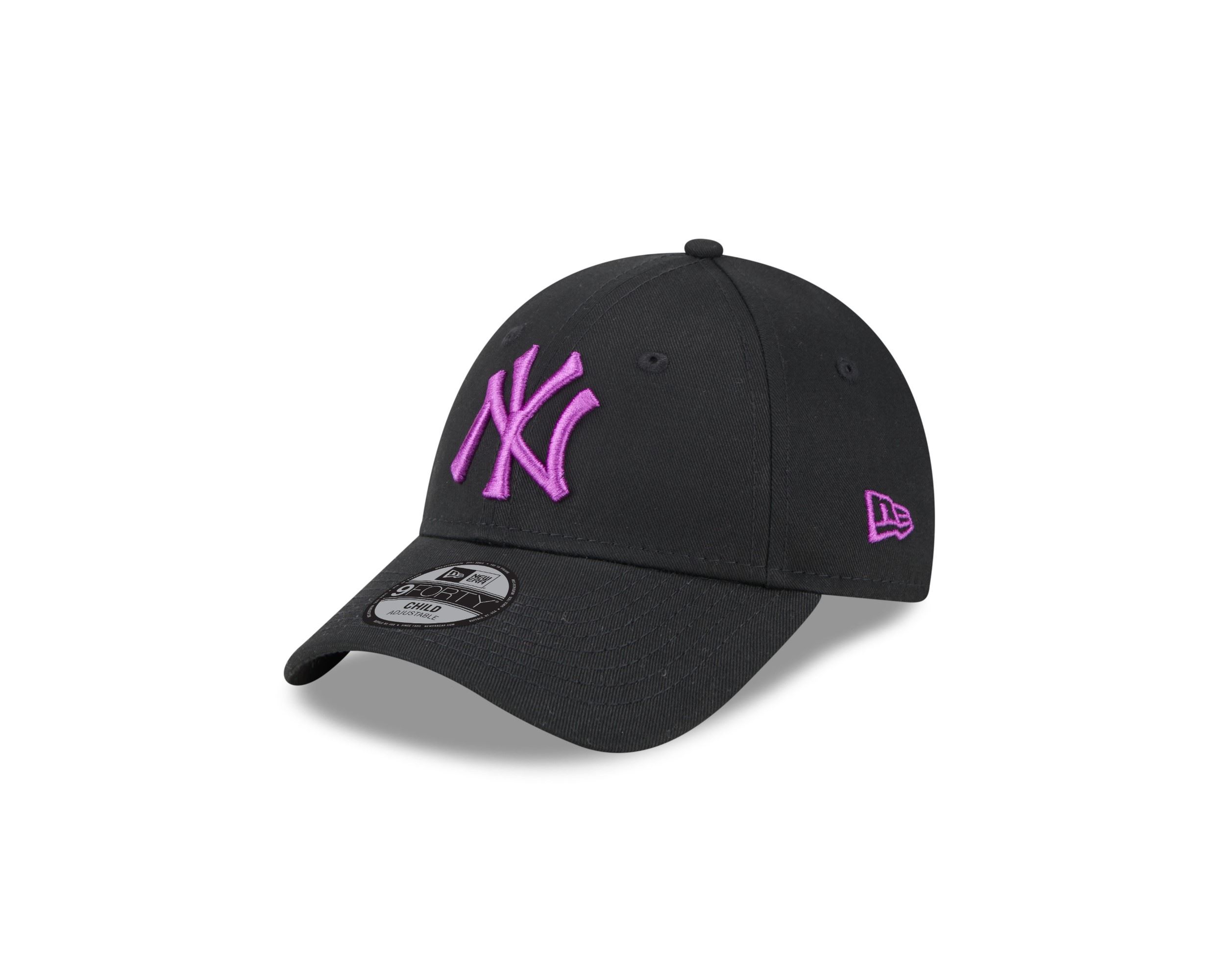 New York Yankees MLB League Essential Black Purple 9Forty Adjustable Kids Cap New Era