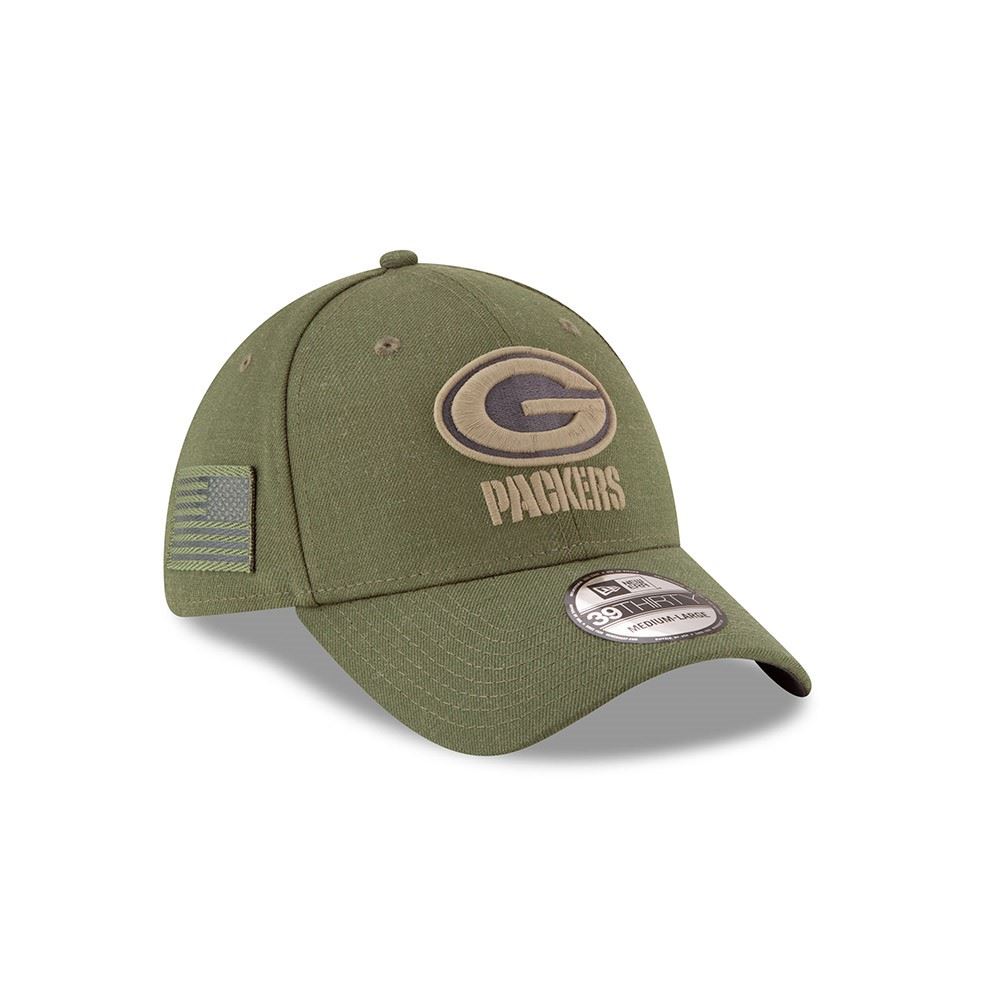 Green Bay Packers NFL On Field 2018 Salute to Service 39Thirty Stretch Cap New Era
