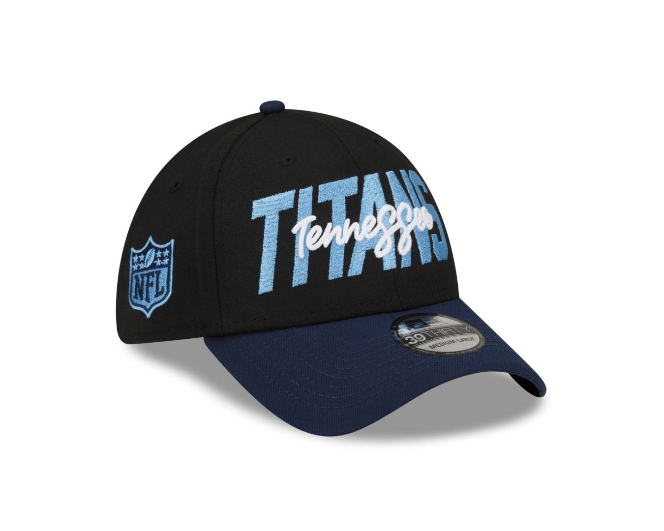 Tennessee Titans 2022 NFL Draft Black Navy 39Thirty Stretch Cap New Era