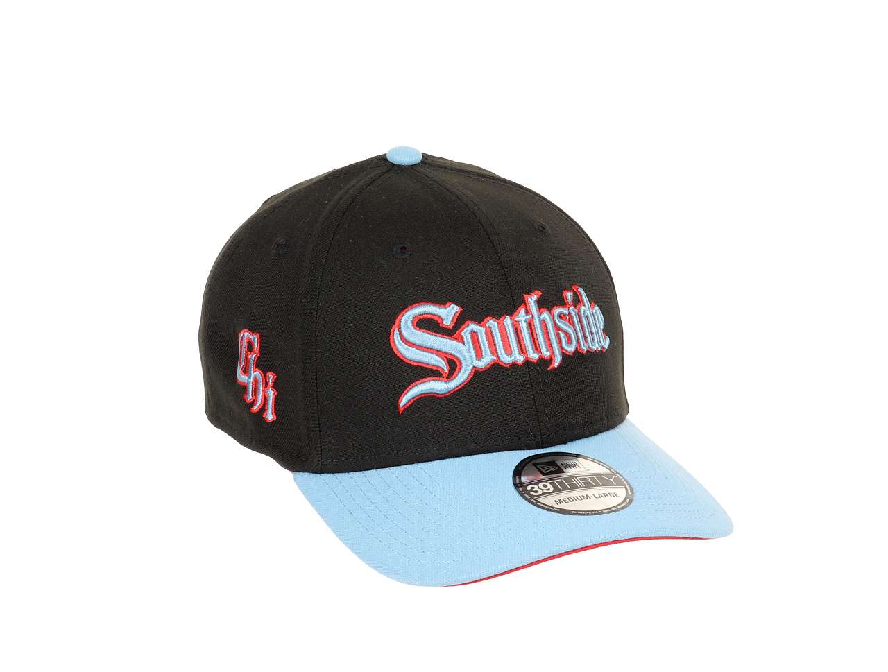 Chicago White Sox MLB Chicago Sidepatch Two Tone Black Blue 39Thirty Stretch Cap New Era