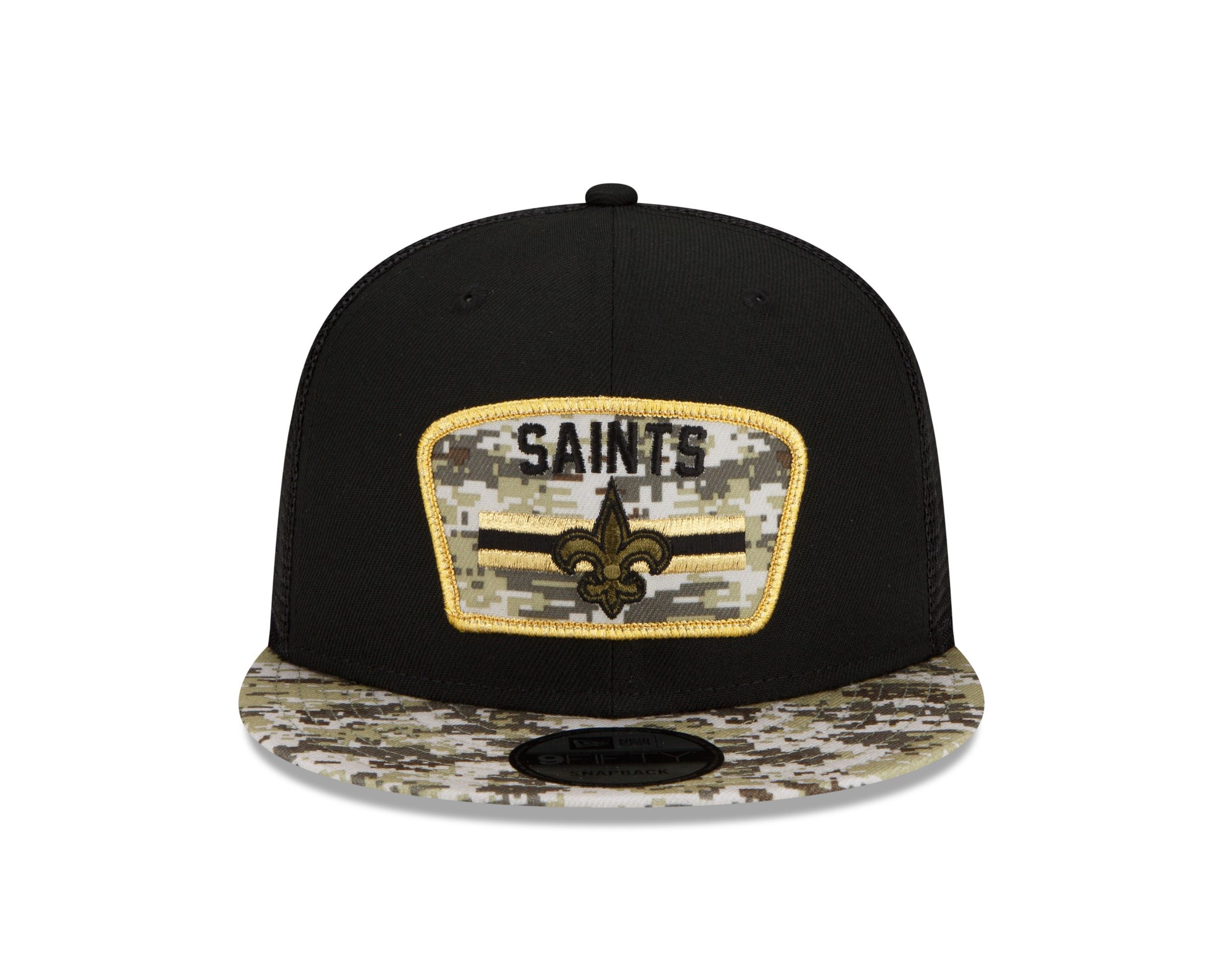 New Orleans Saints NFL On Field 2021 Salute to Service Black 9Fifty Snapback Cap New Era