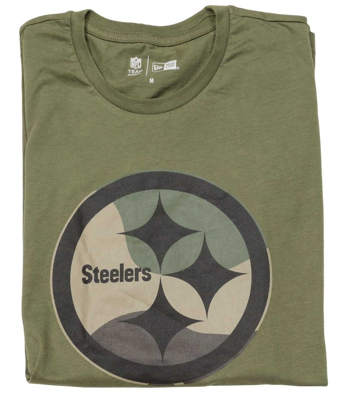 Pittsburgh Steelers Camo Logo Olive T- Shirt New Era