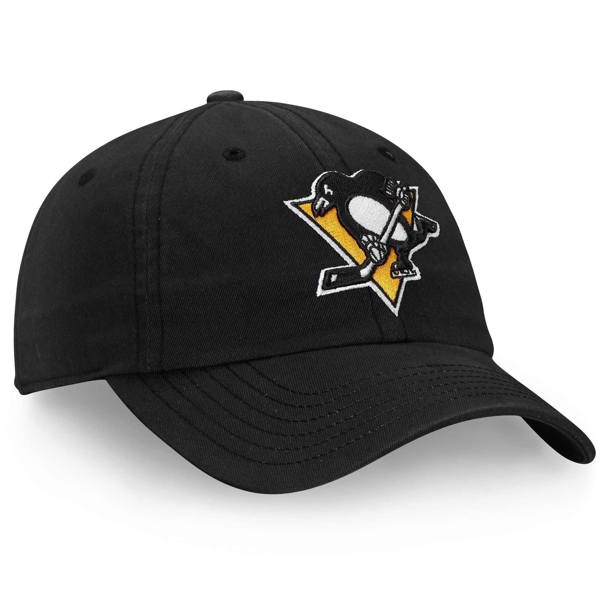 Pittsburgh Penguins NHL Core Black Curved Unstructured Strapback Cap Fanatics
