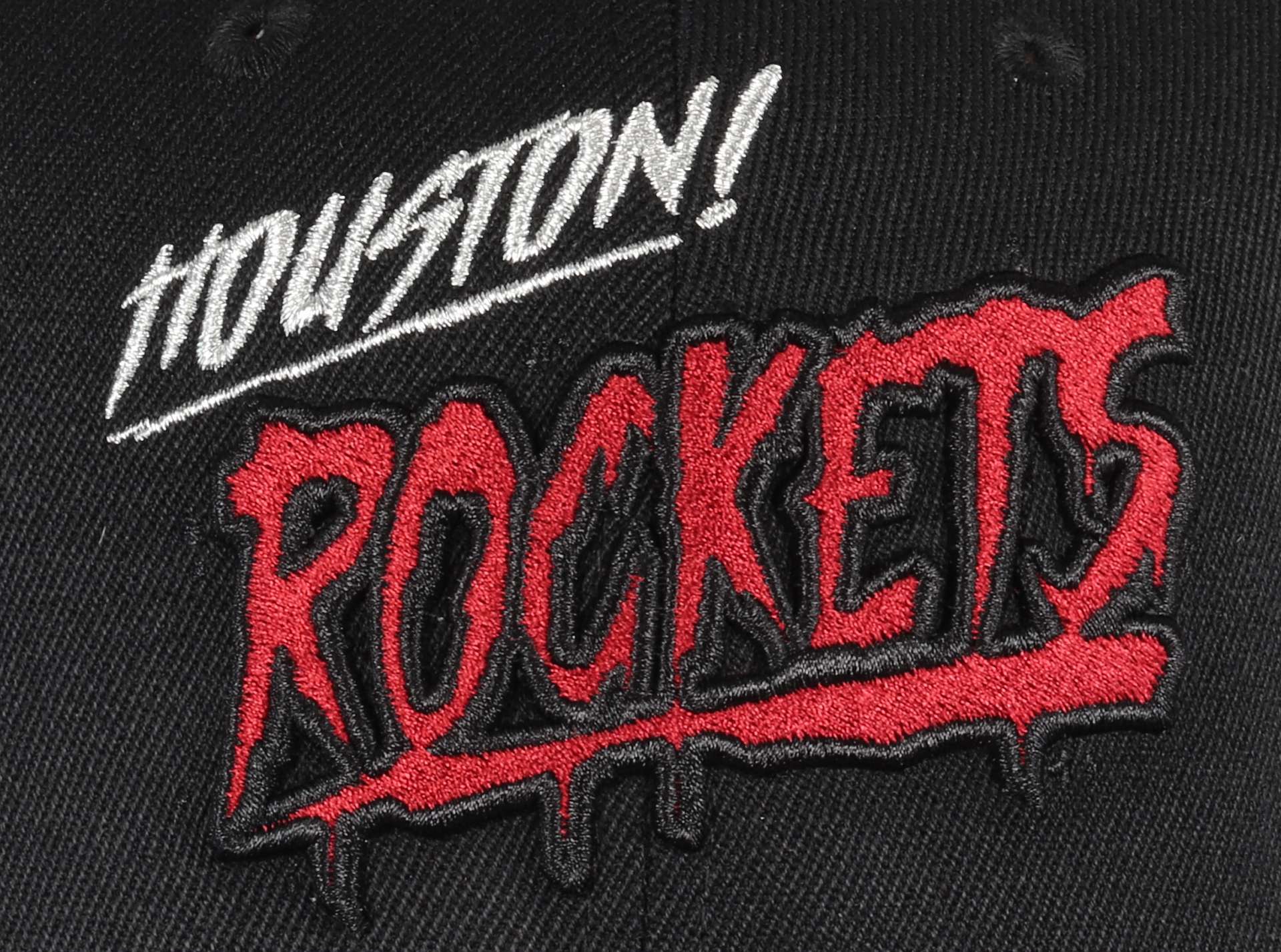 Houston Rockets Black HWC Slap Sticker Classic Red Snapback Cap Mitchell & Ness