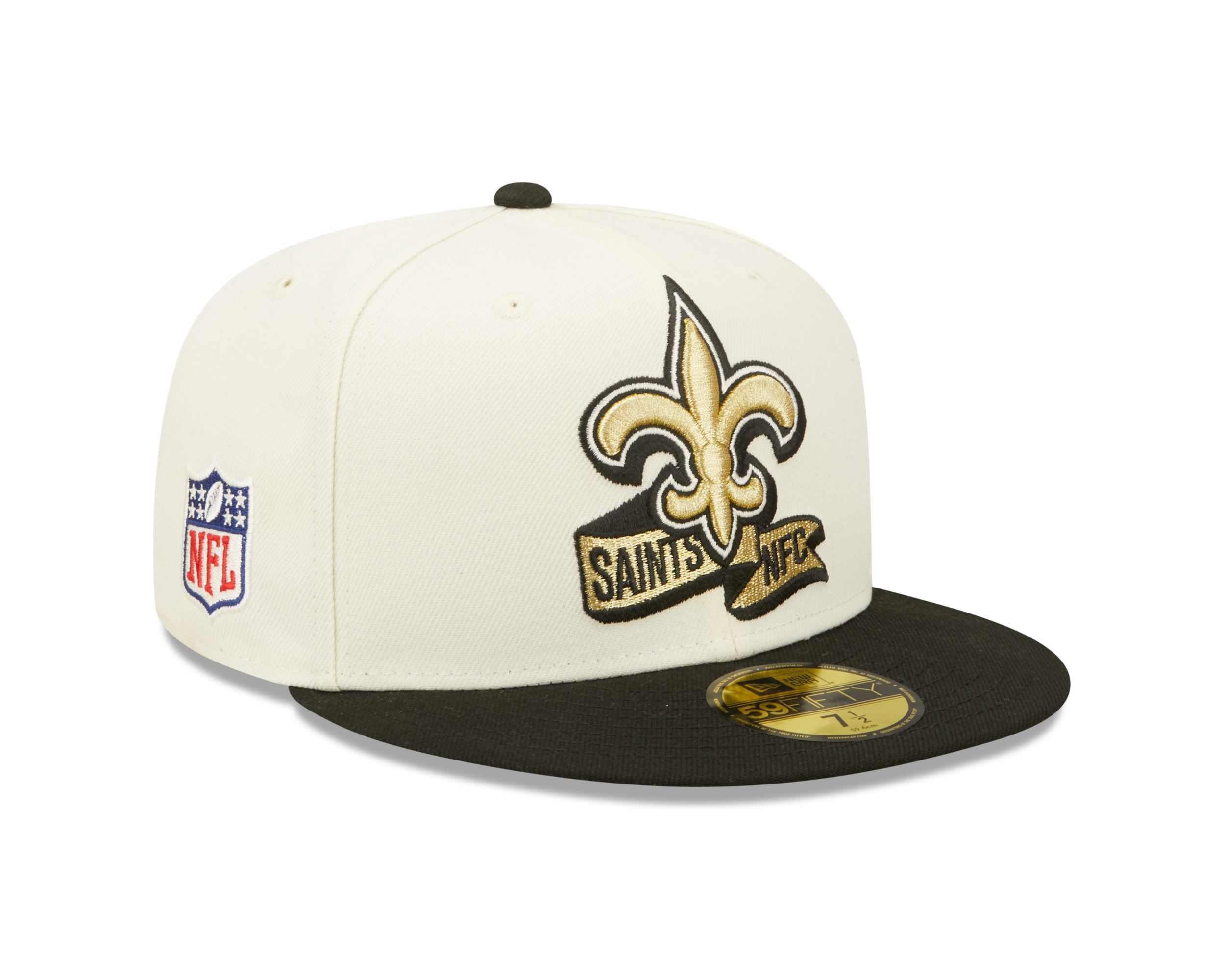 New Orleans Saints NFL 2022 Sideline Chrome White 59Fifty Basecap New Era