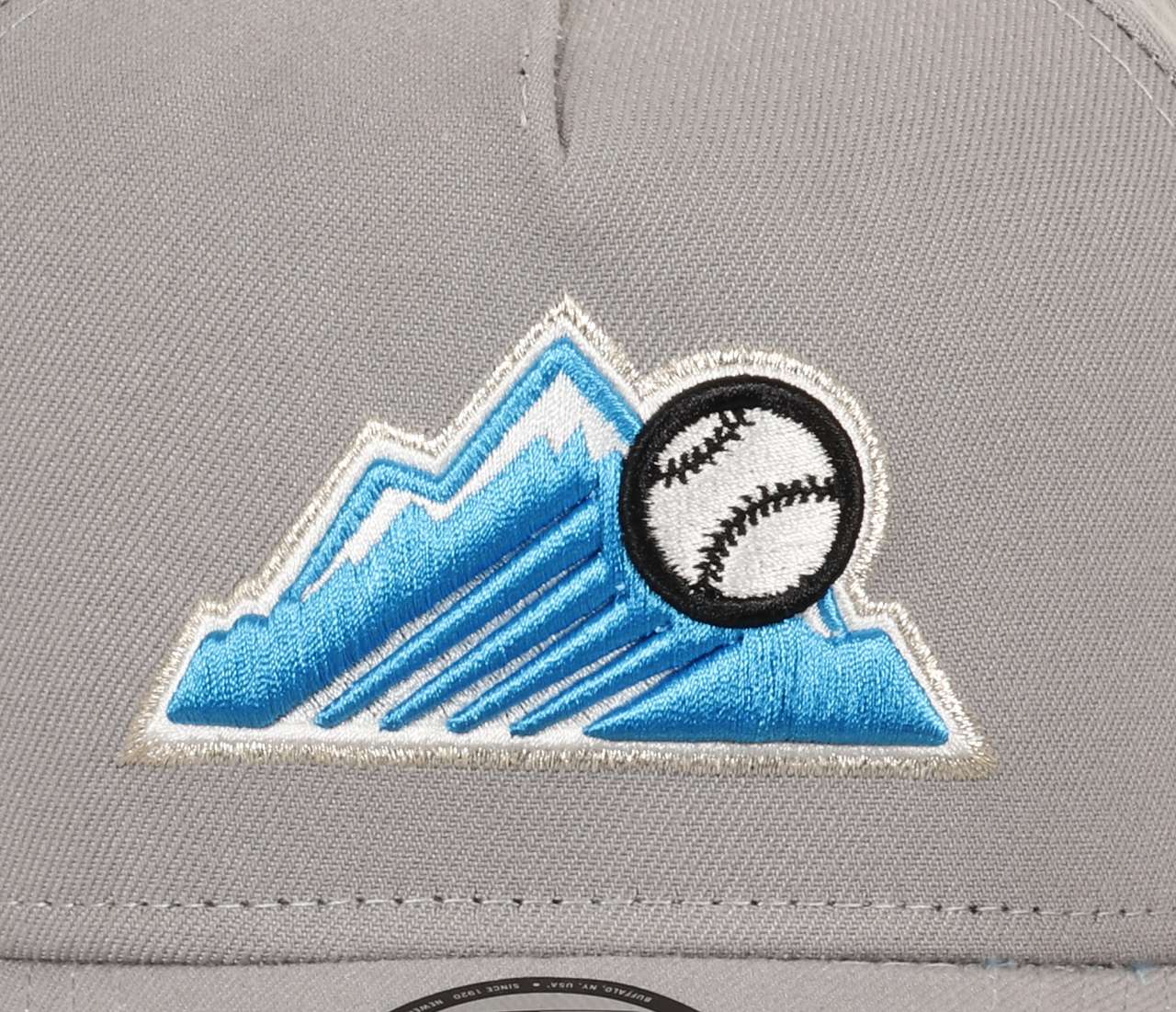 Colorado Rockies MLB 20th anniversary Sidepatch Cooperstown Gray Sky 9Forty A-Frame Snapback Cap New Era