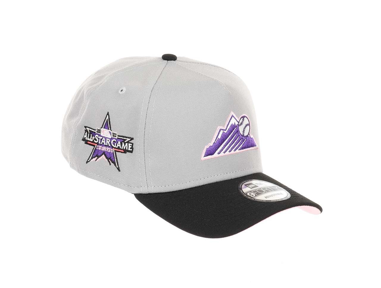Colorado Rockies MLB Cooperstown All-Star Game 2021 Sidepatch Gray Black 9Forty A-Frame Adjustable Cap New Era