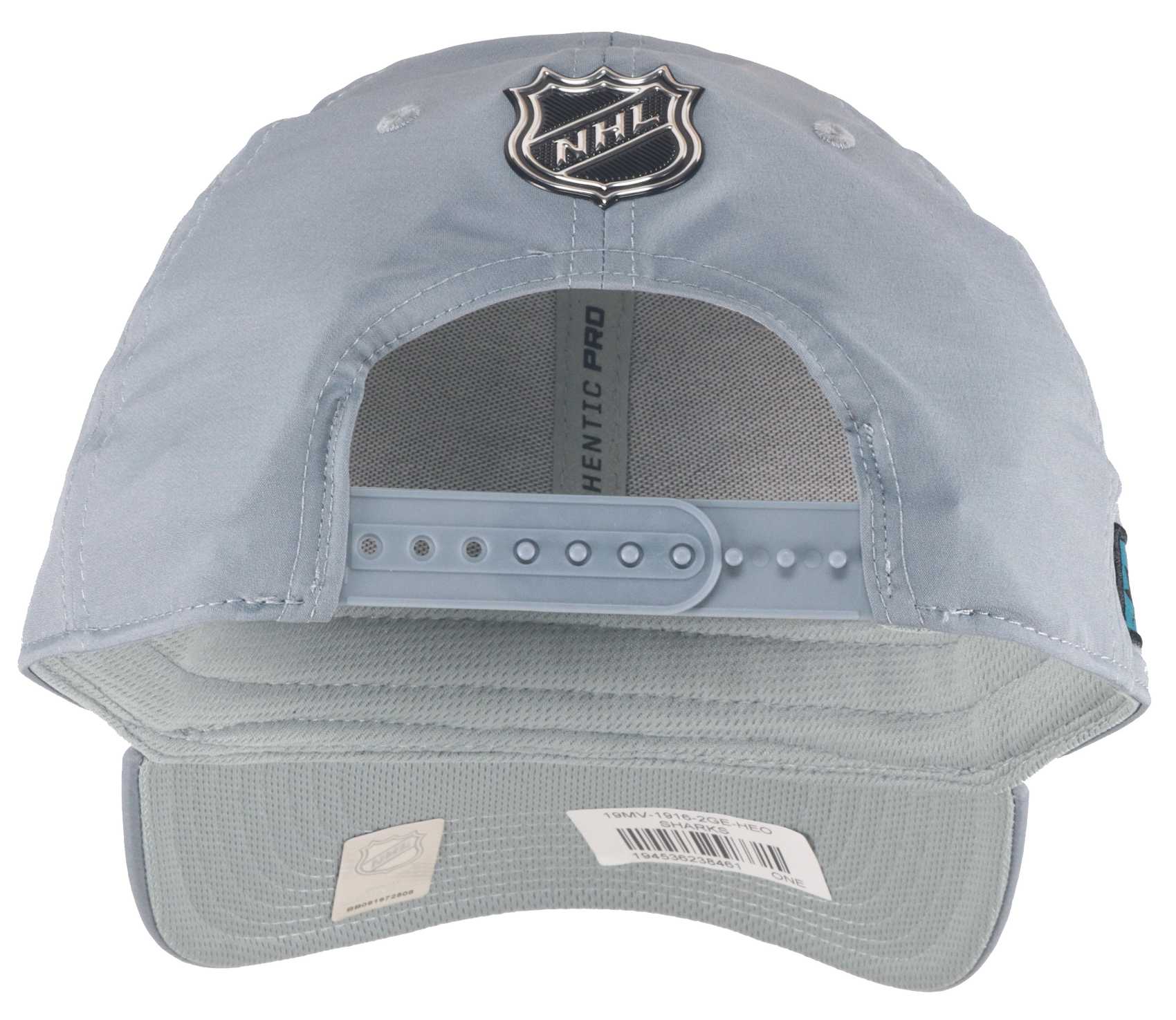 San Jose Sharks NHL Authentic Pro Home Ice Structured Curved Snapback Cap Grey Fanatics