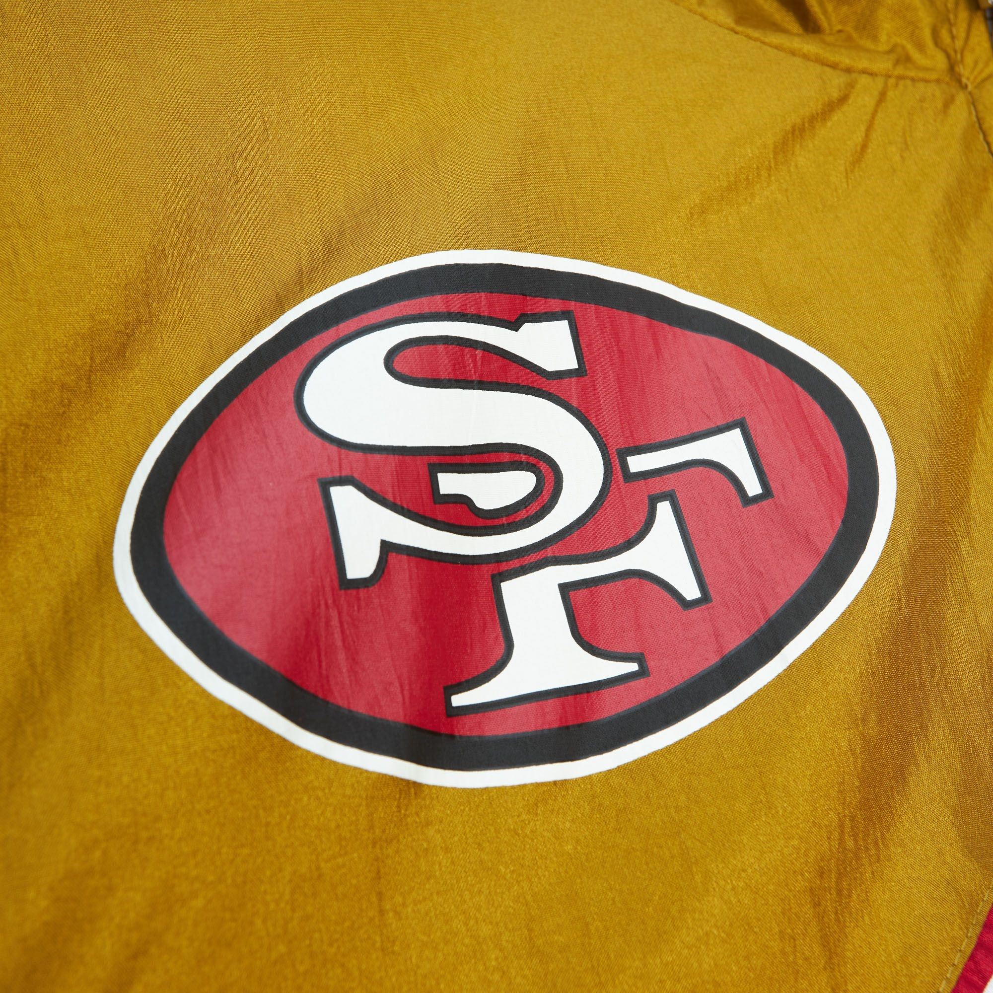 San Francisco 49ers NFL Arched Retro Lined Windbreaker Red Gold Jacke Mitchell & Ness