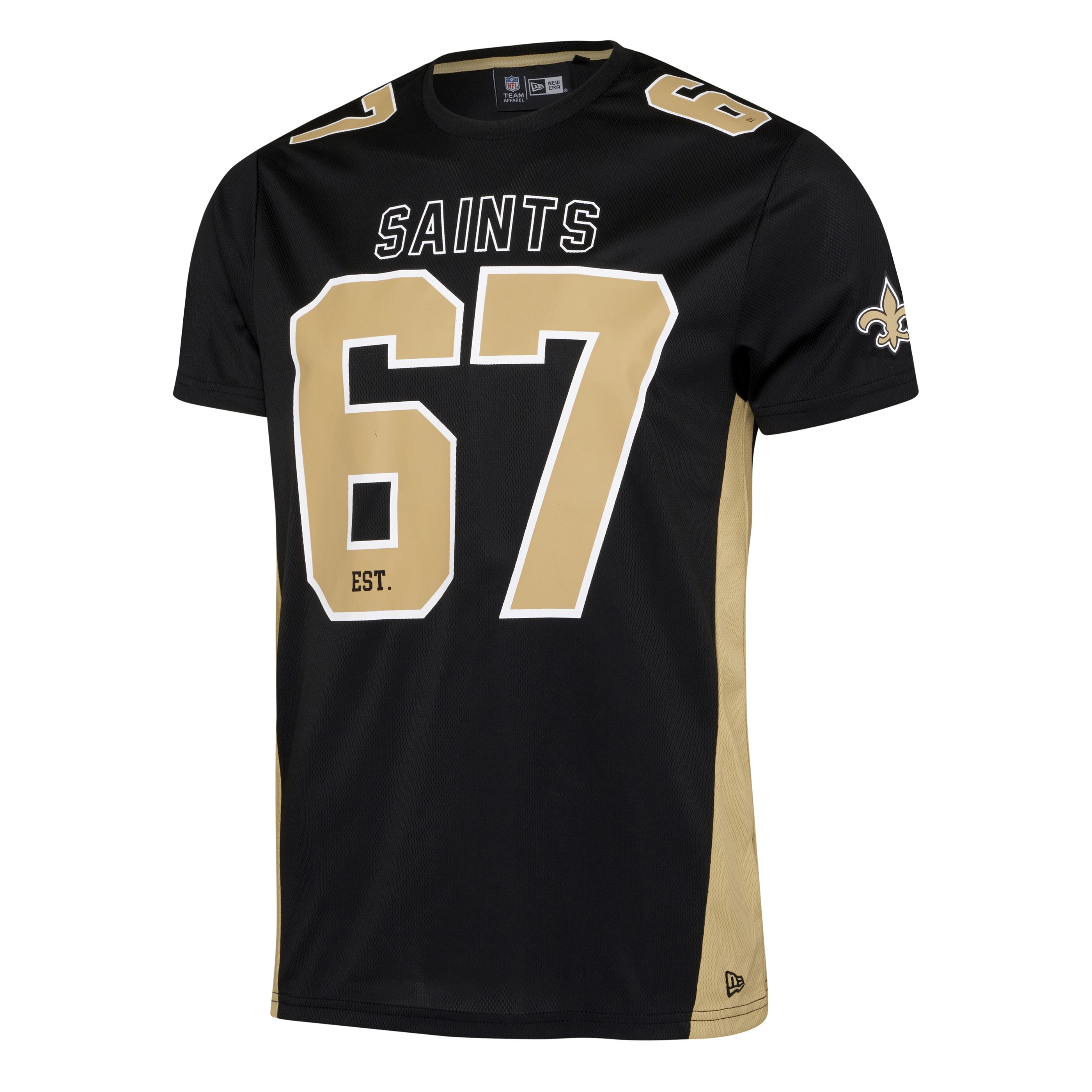 New Orleans Saints NFL Established Number Mesh Tee Black T-Shirt New Era