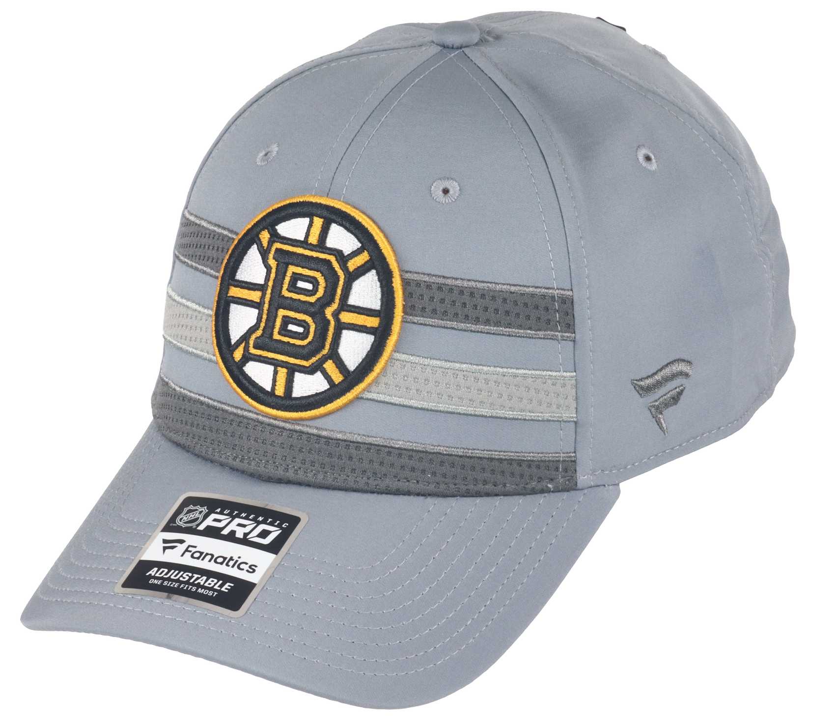 Boston Bruins NHL Authentic Pro Home Ice Structured Curved Snapback Cap Grey Fanatics
