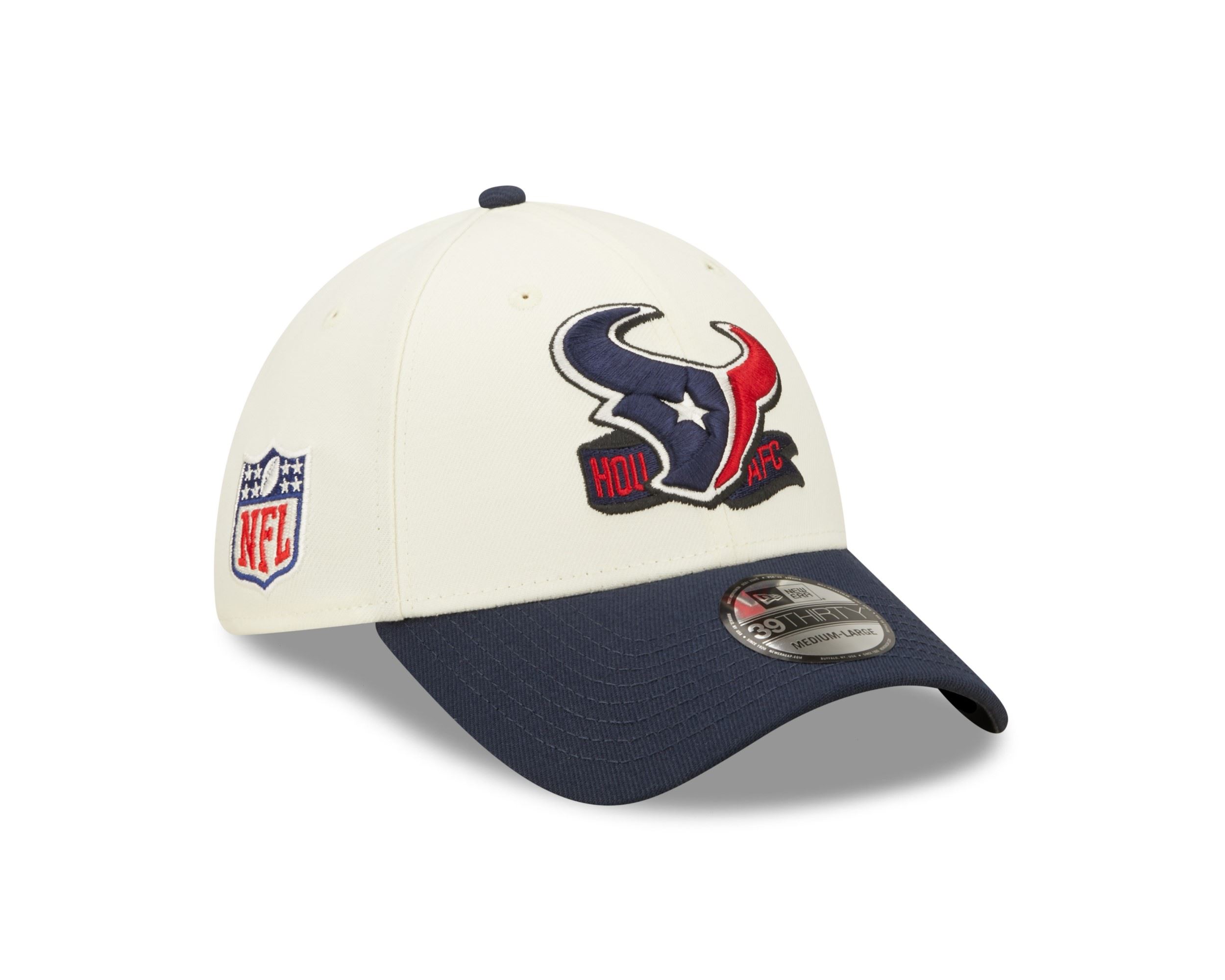 Houston Texans NFL 2022 Sideline Chrome White 39Thirty Stretch Cap New Era