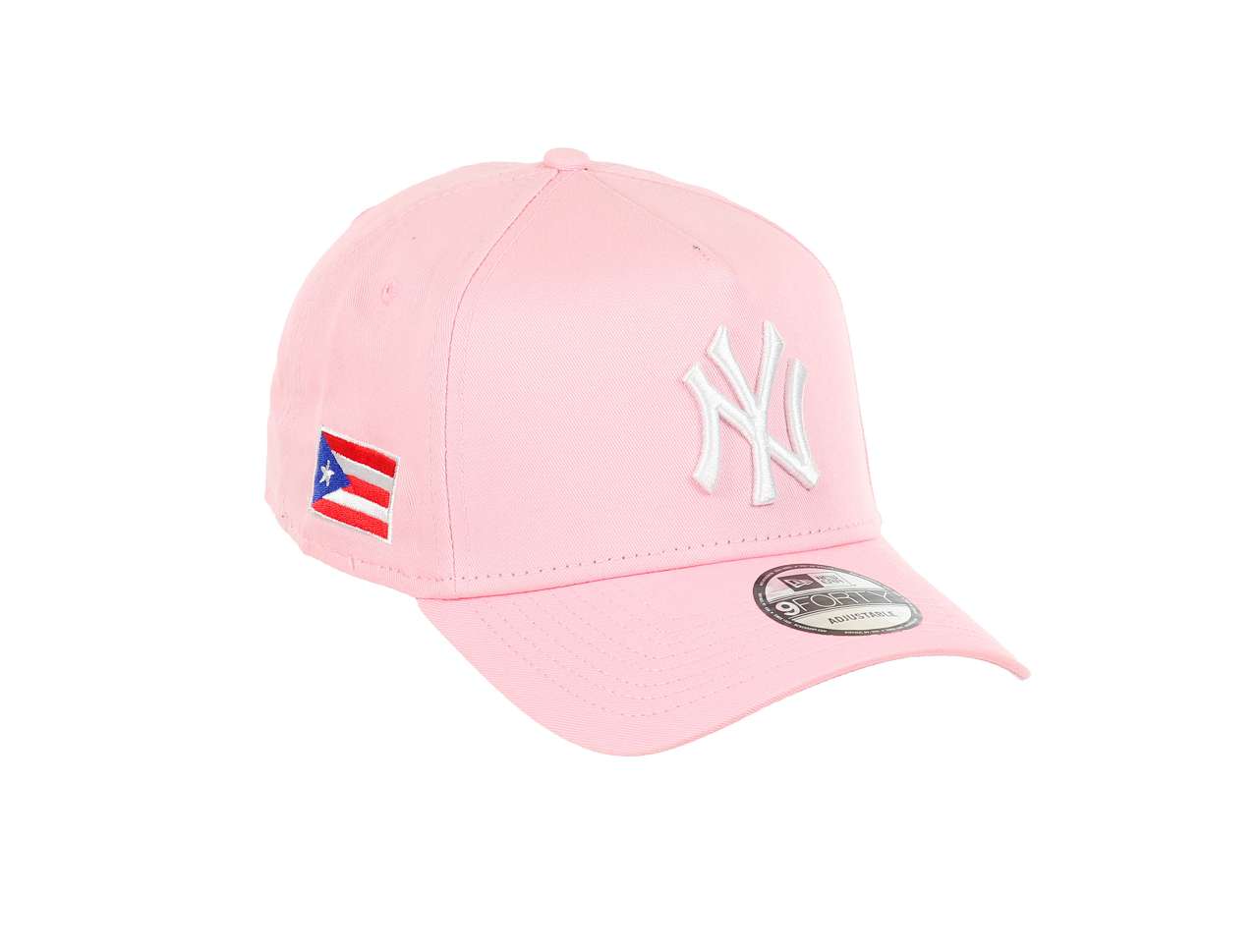New York Yankees MLB Puerto Rico Sidepatch Pink 9Forty A-Frame Snapback Cap New Era