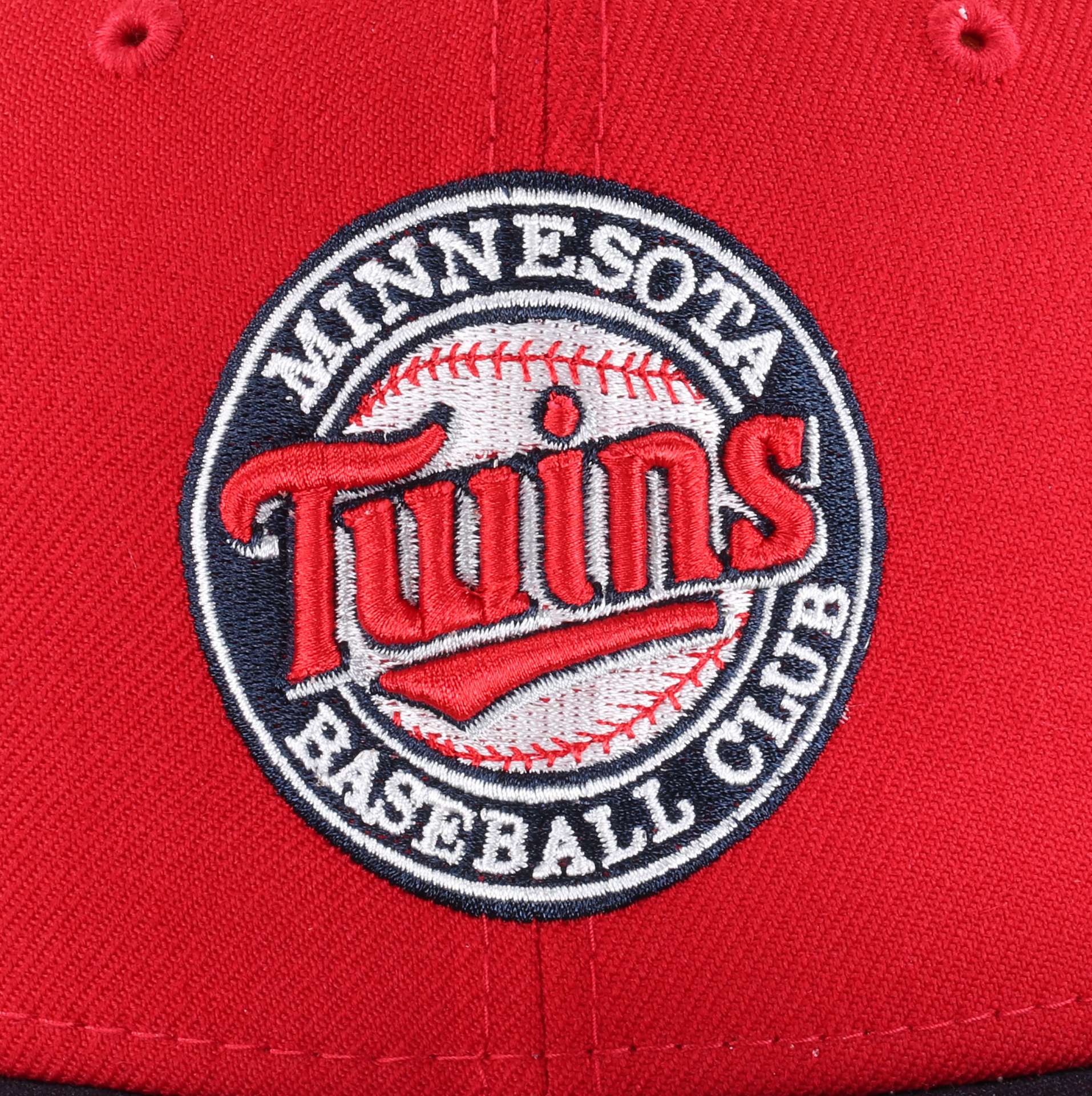 Minnesota Twins Side Patch History Logo Two Tone Red Navy MLB 59Fifty Basecap New Era