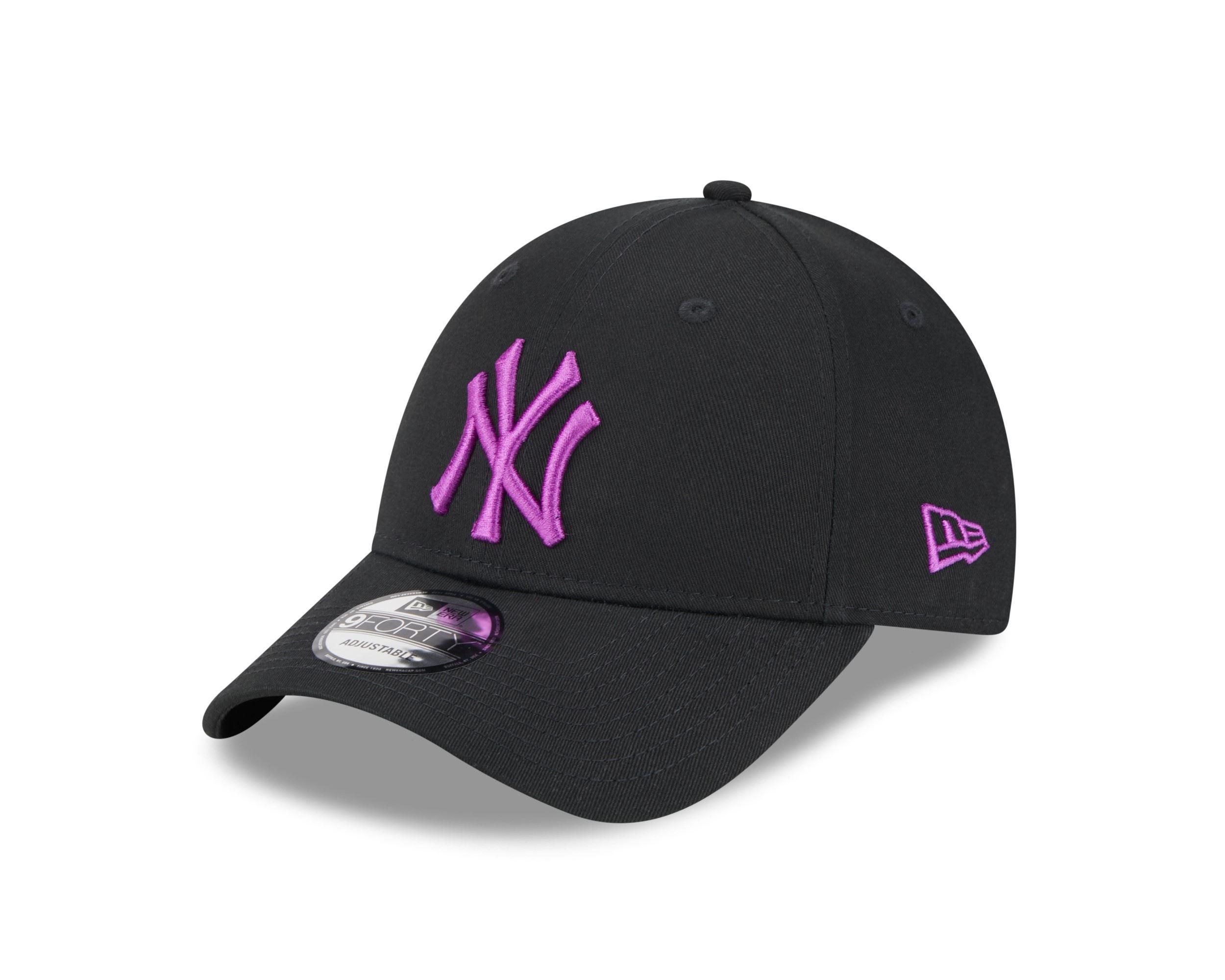 New York Yankees MLB League Essential Black Purple 9Forty Adjustable Cap New Era