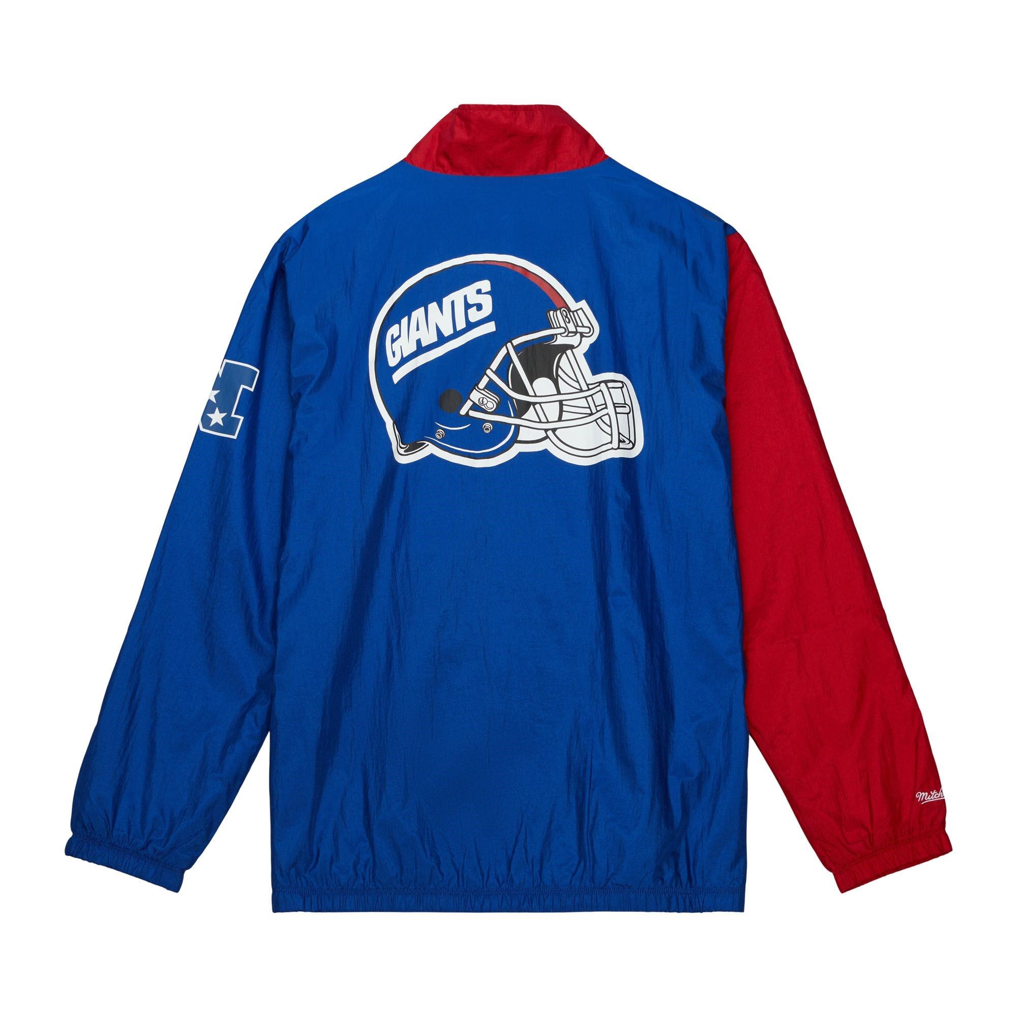 New York Giants NFL Arched Retro Lined Windbreaker Blue Red Jacke Mitchell & Ness