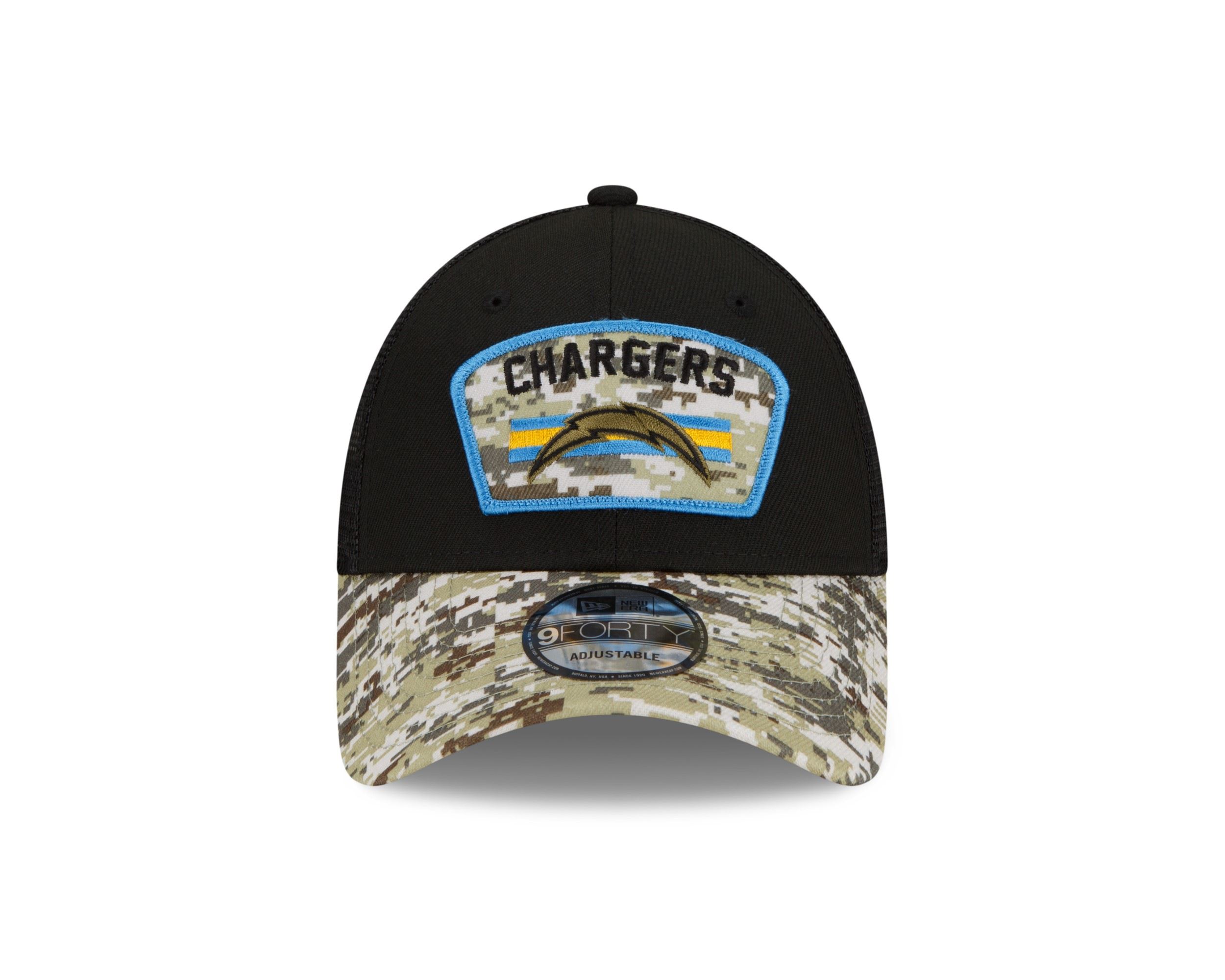 Los Angeles Chargers NFL On Field 2021 Salute to Service Black 9Forty Snapback Cap New Era