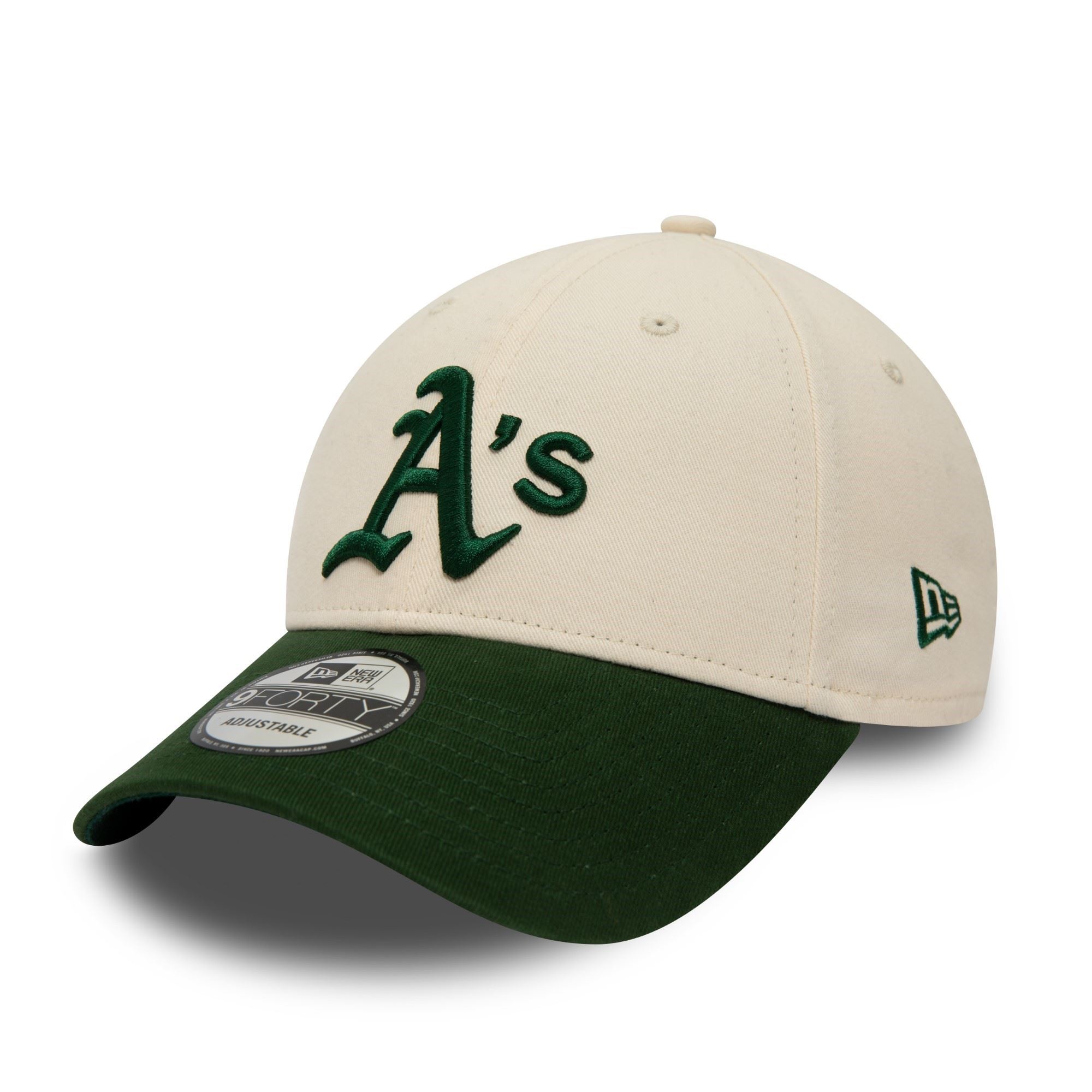 Oakland Athletics MLB Beige Green 9Forty Adjustable Cap New Era