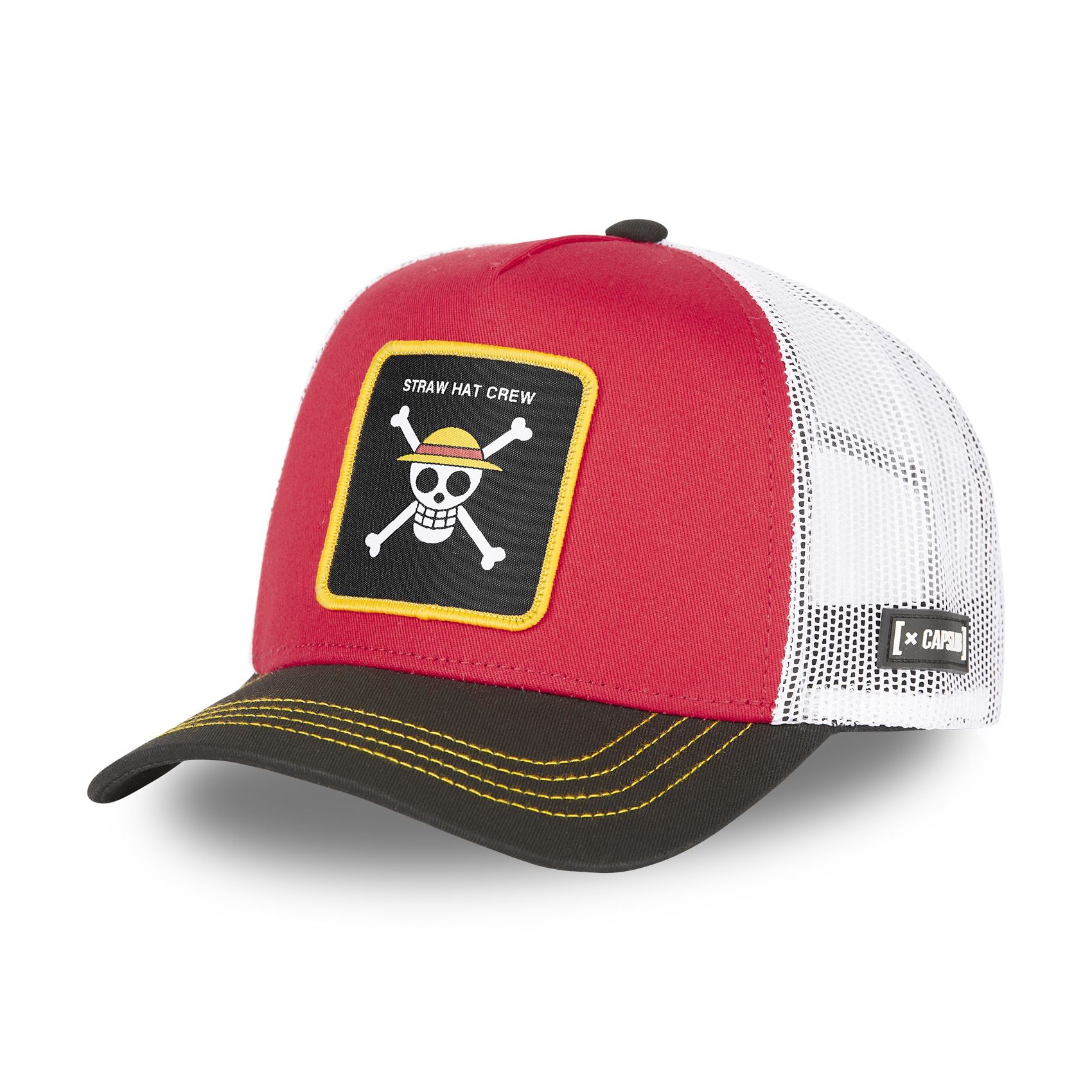 Straw Hat Crew One Piece Red Black White Trucker Cap Capslab