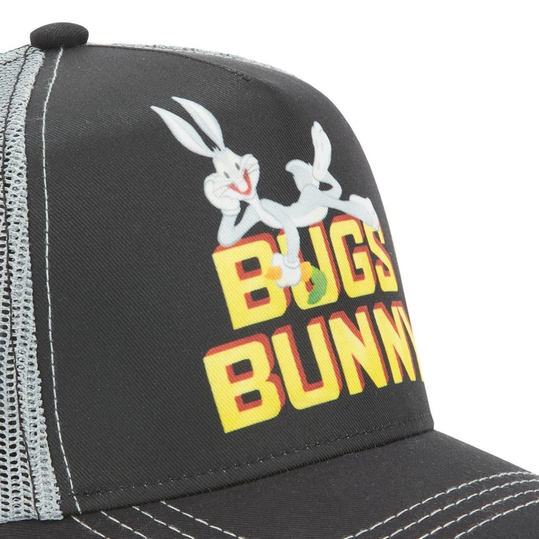 Bugs Bunny Looney Tuney Black White Trucker Cap Capslab