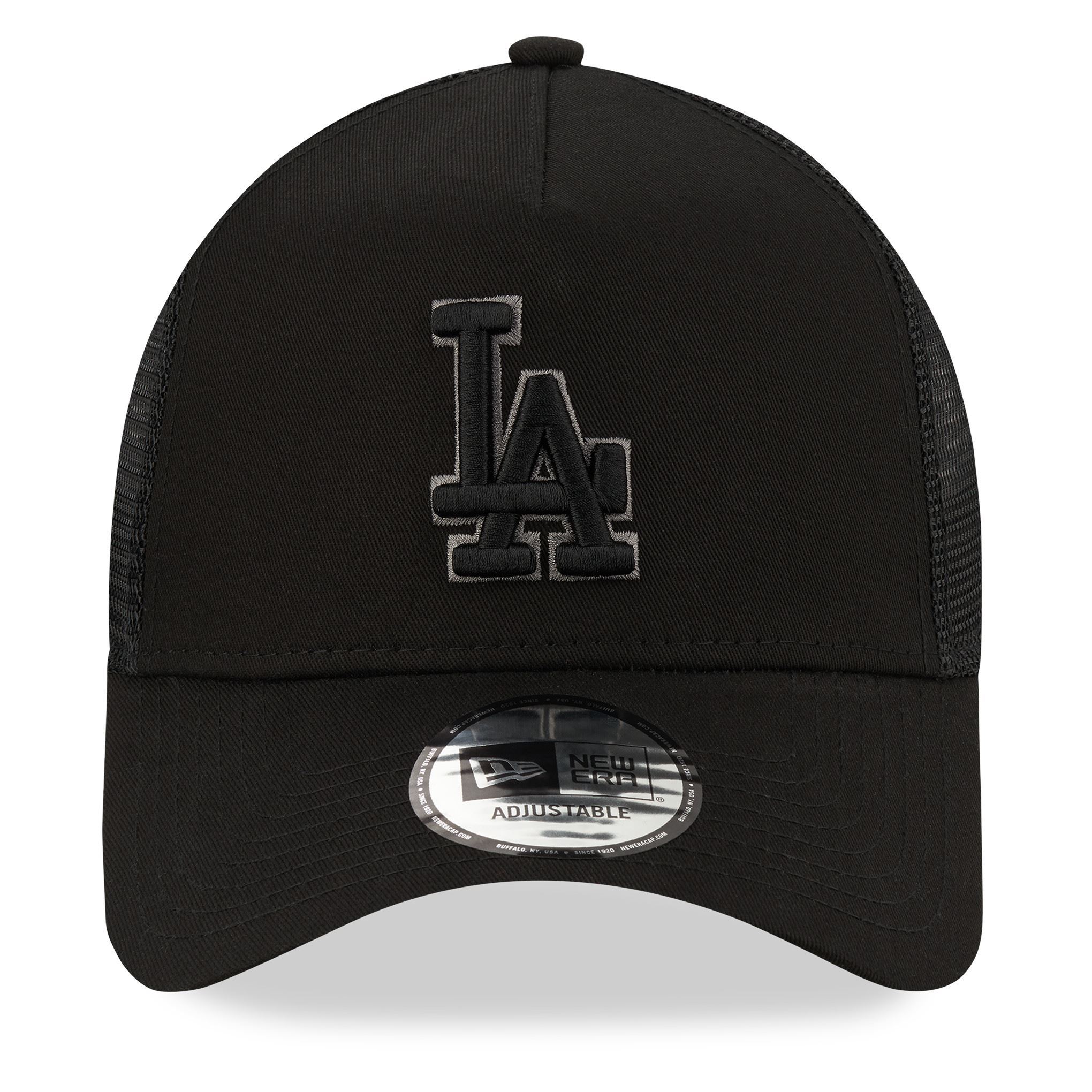 Los Angeles Dodgers MLB BOB Team Logo Schwarz Verstellbare A-Frame Trucker Cap New Era