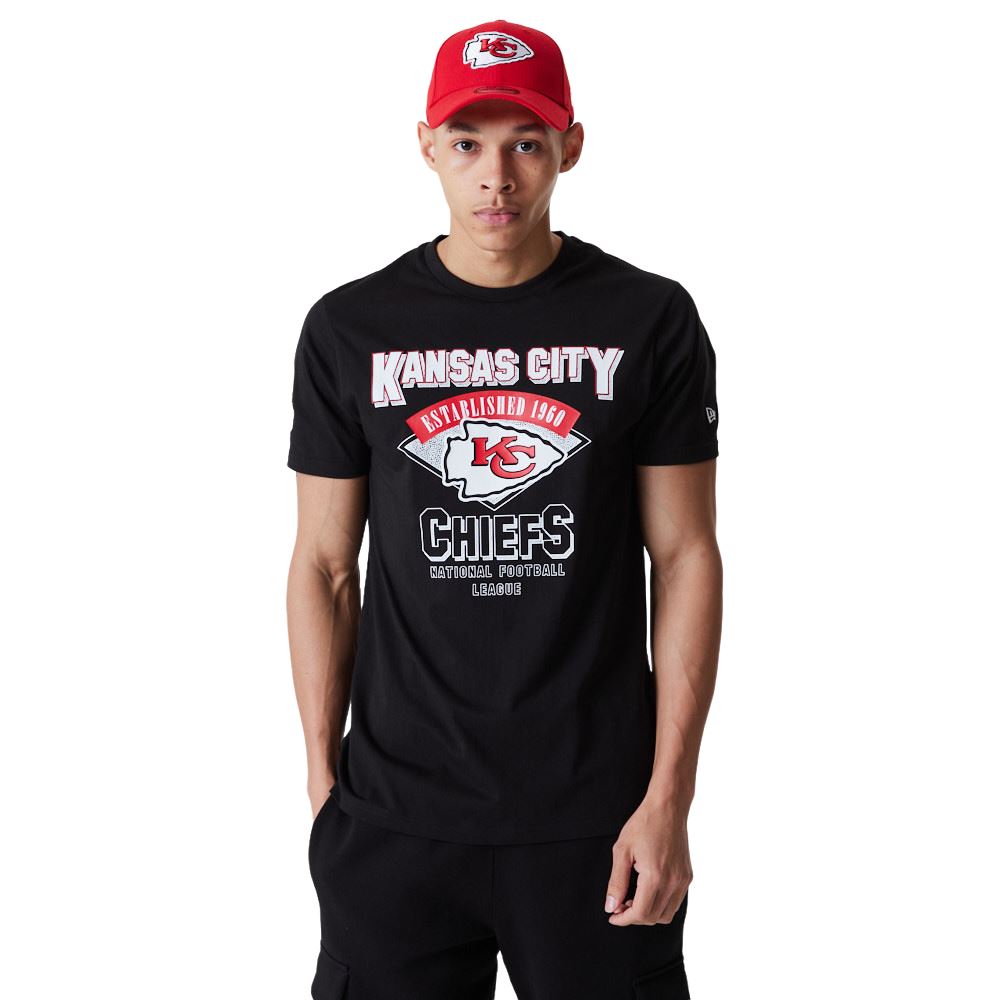 Kansas City Chiefs NFL Team Wordmark Black White T-Shirt New Era