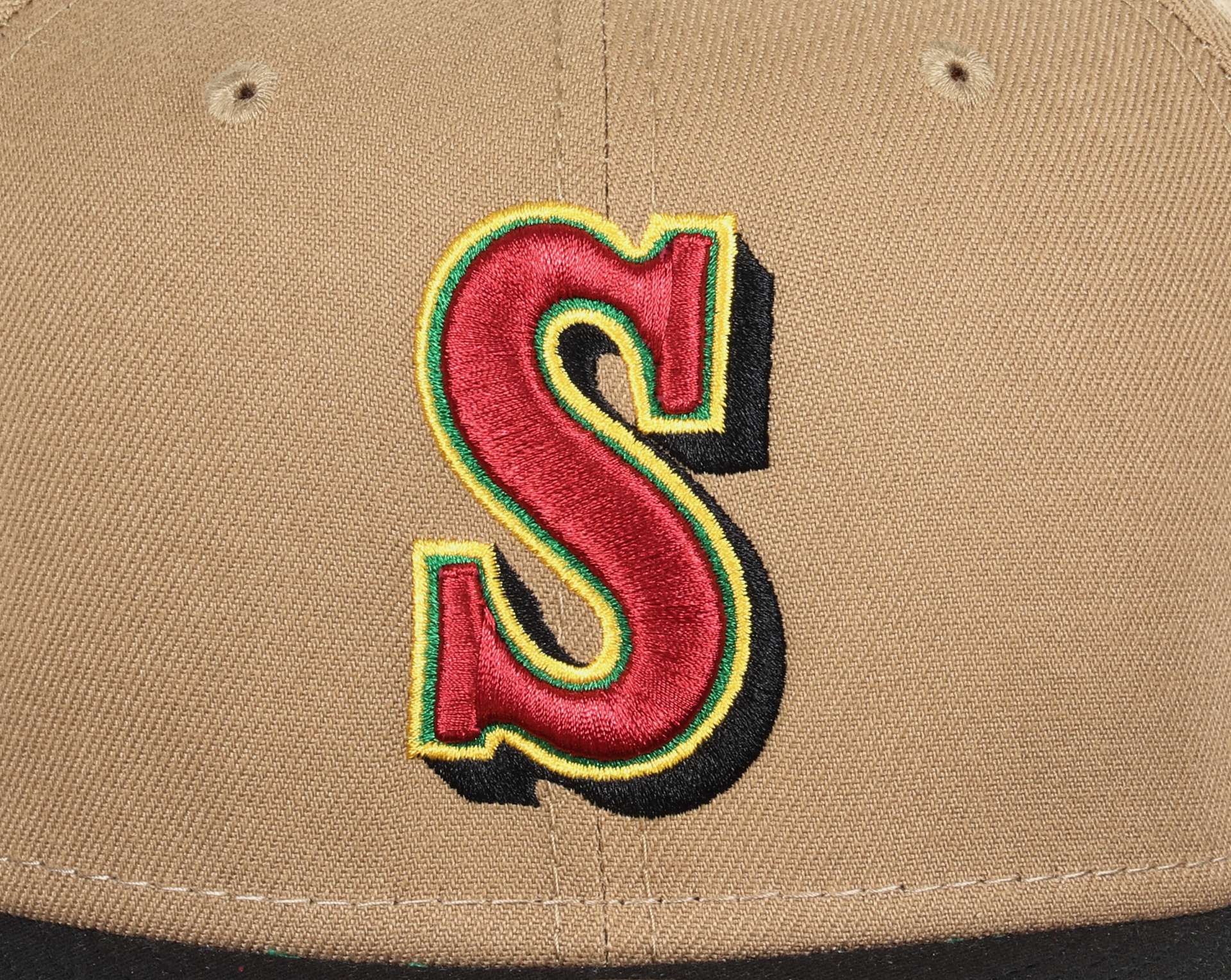 Seattle Mariners MLB Cooperstown 30th Anniversary Sidepatch Khaki Black Green 59Fifty Basecap New Era