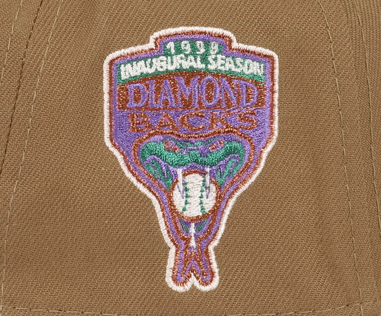 Arizona Diamondbacks MLB Inaugural Season 1998 Sidepatch Khaki Black Cord 9Forty A-Frame Snapback Cap New Era
