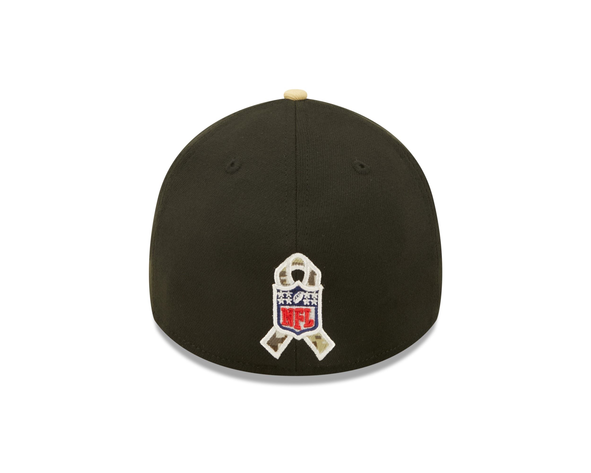 New Orleans Saints NFL Salute to Service 2022 Black Beige 39Thirty Stretch Cap New Era
