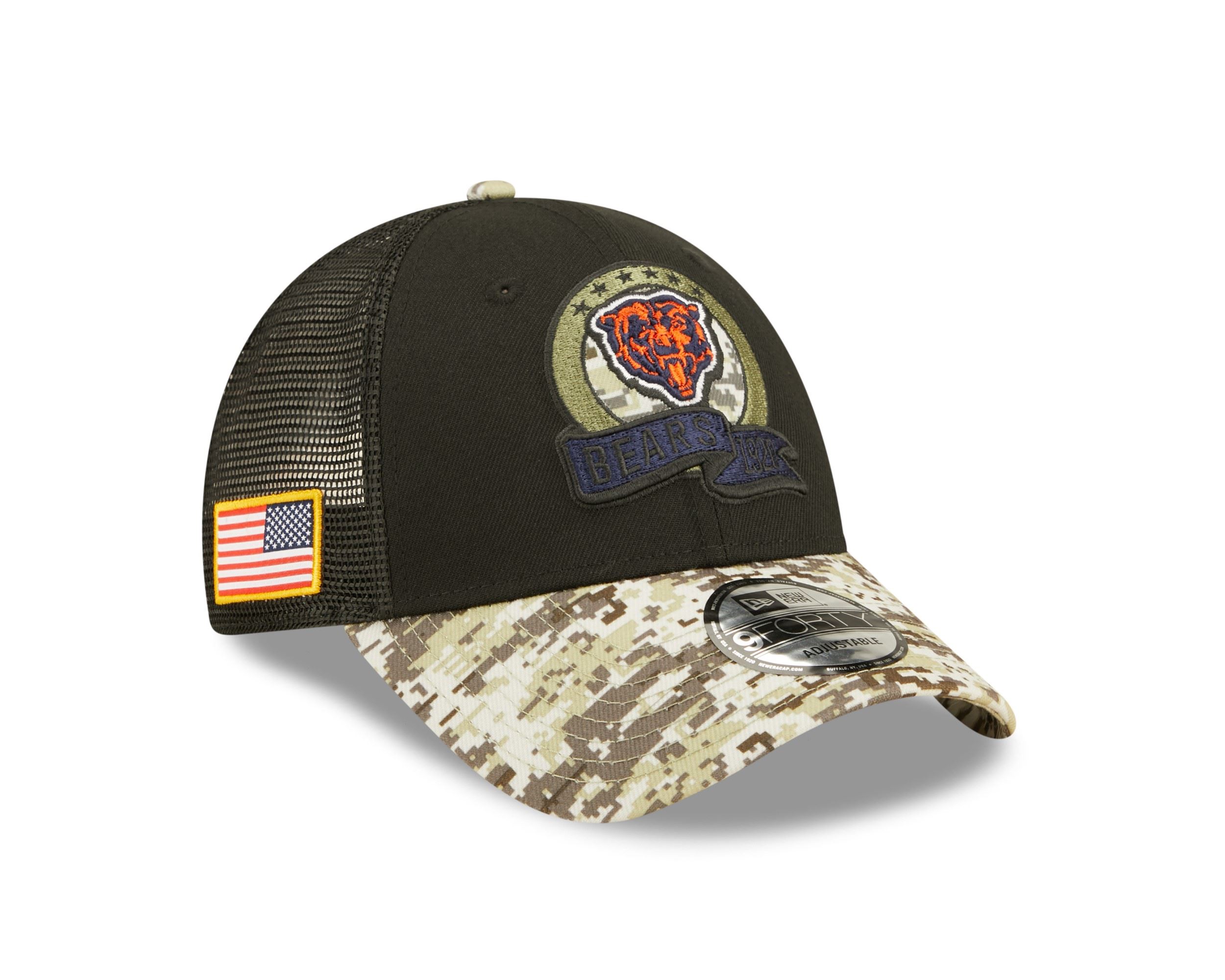 Chicago Bears NFL Salute to Service 2022 Black 9Forty Snapback Cap New Era