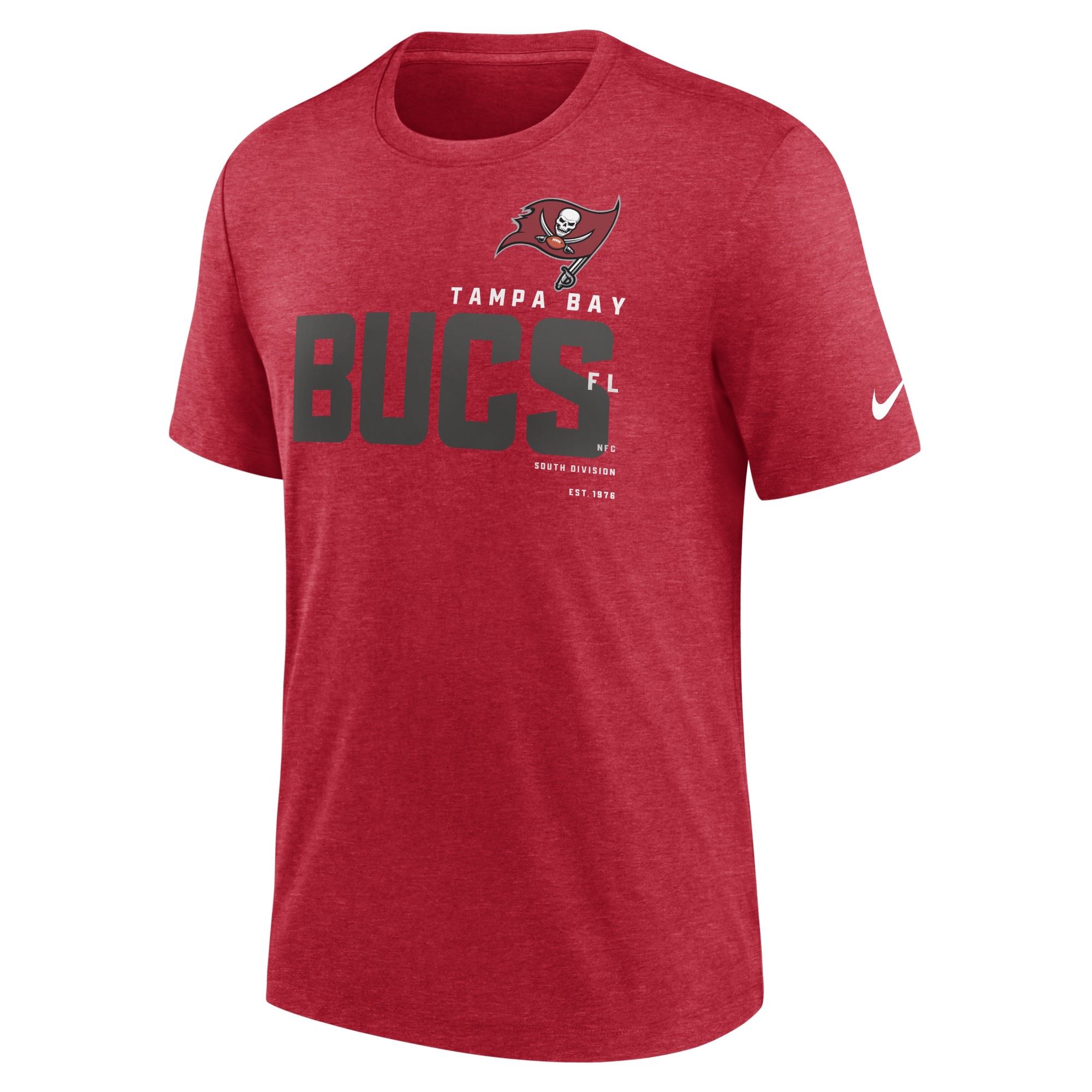 Tampa Bay Buccaneers NFL Triblend Team Name Fashion Red Heather T-Shirt Nike