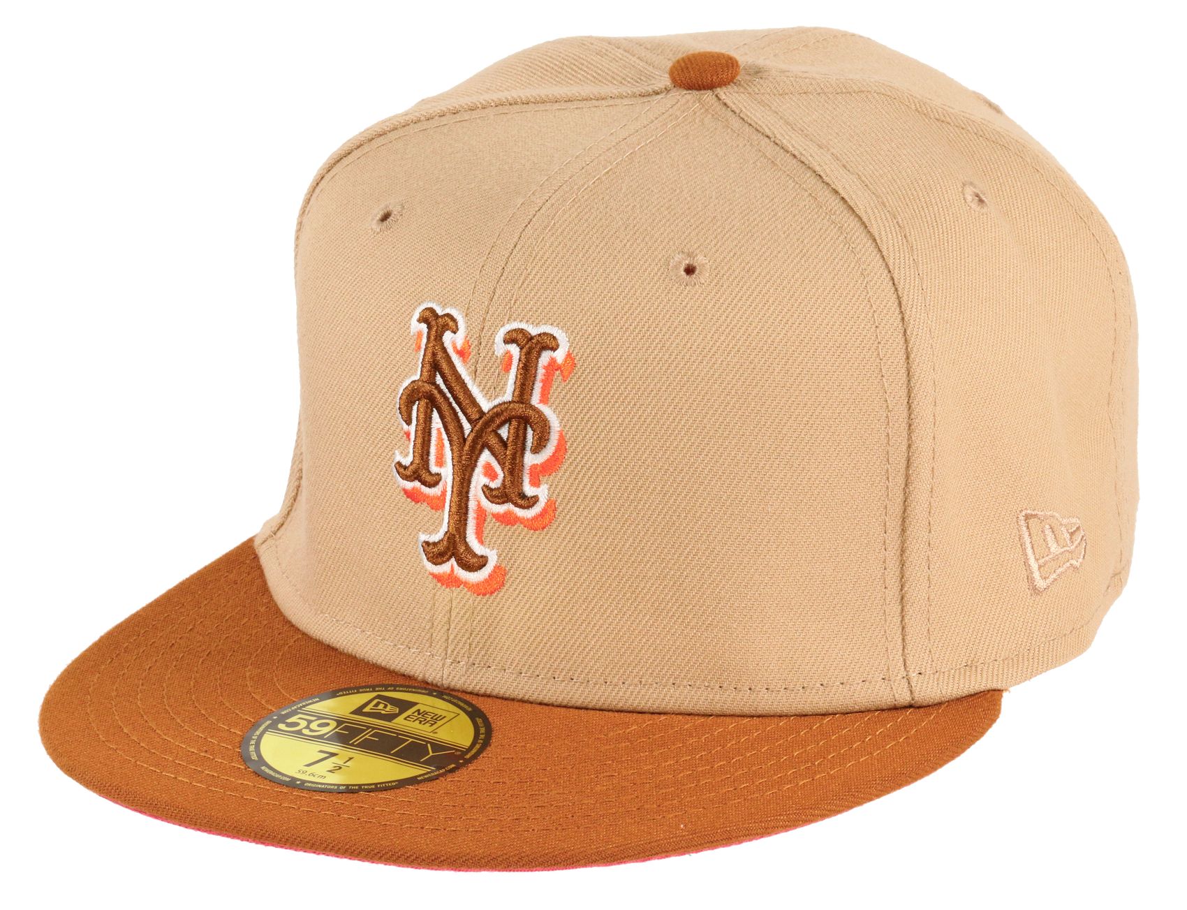 New York Mets MLB Side Patch 25th Anniversary Beige 59Fifty Basecap New Era