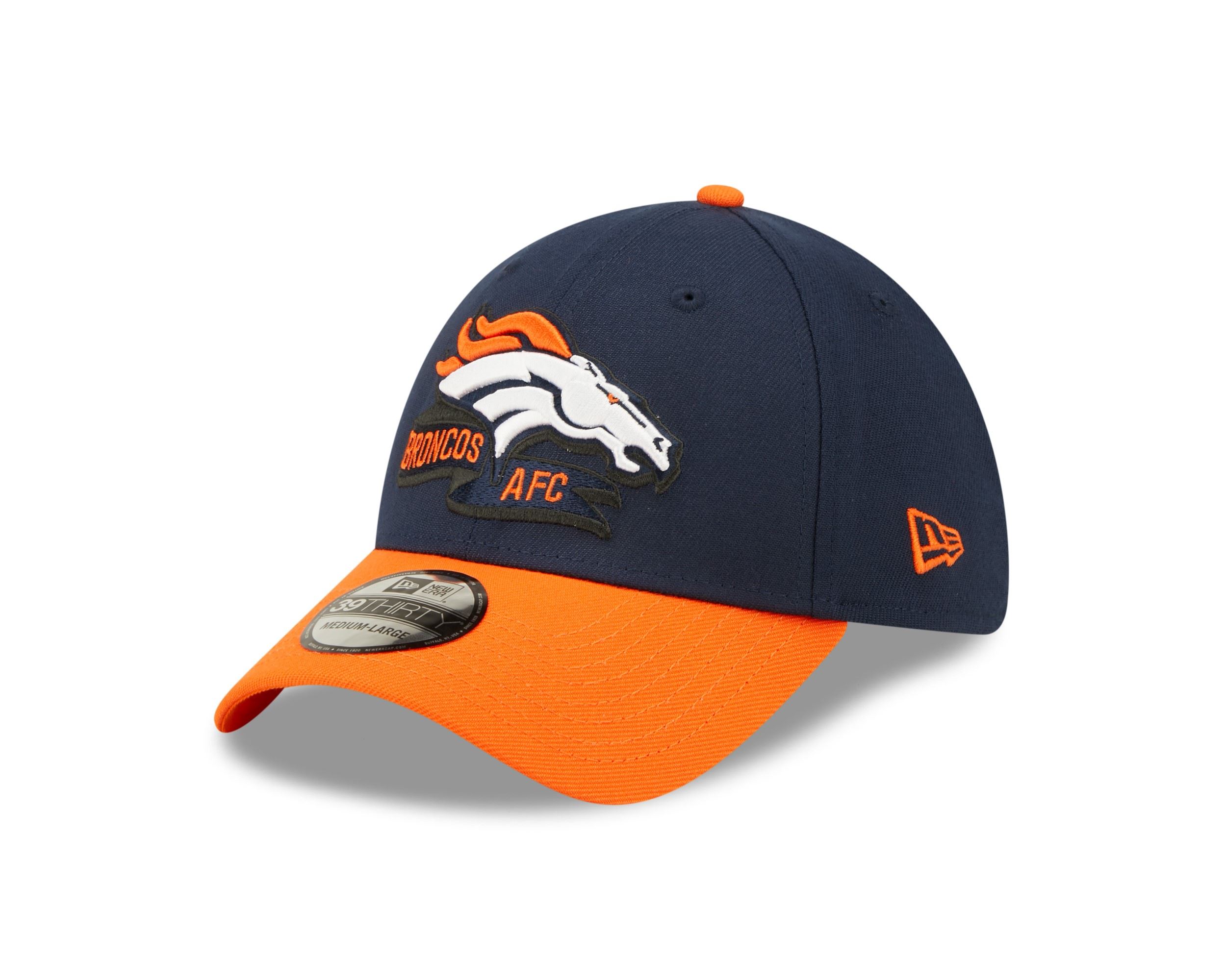 Denver Broncos NFL 2022 Sideline Blue Orange 39Thirty Stretch Cap New Era