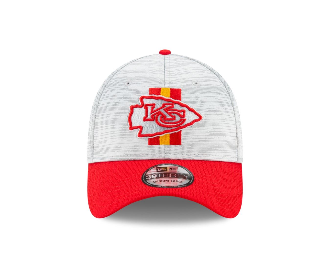 Kansas City Chiefs NFL Training 2021 Grey 39Thirty Stretch Cap New Era