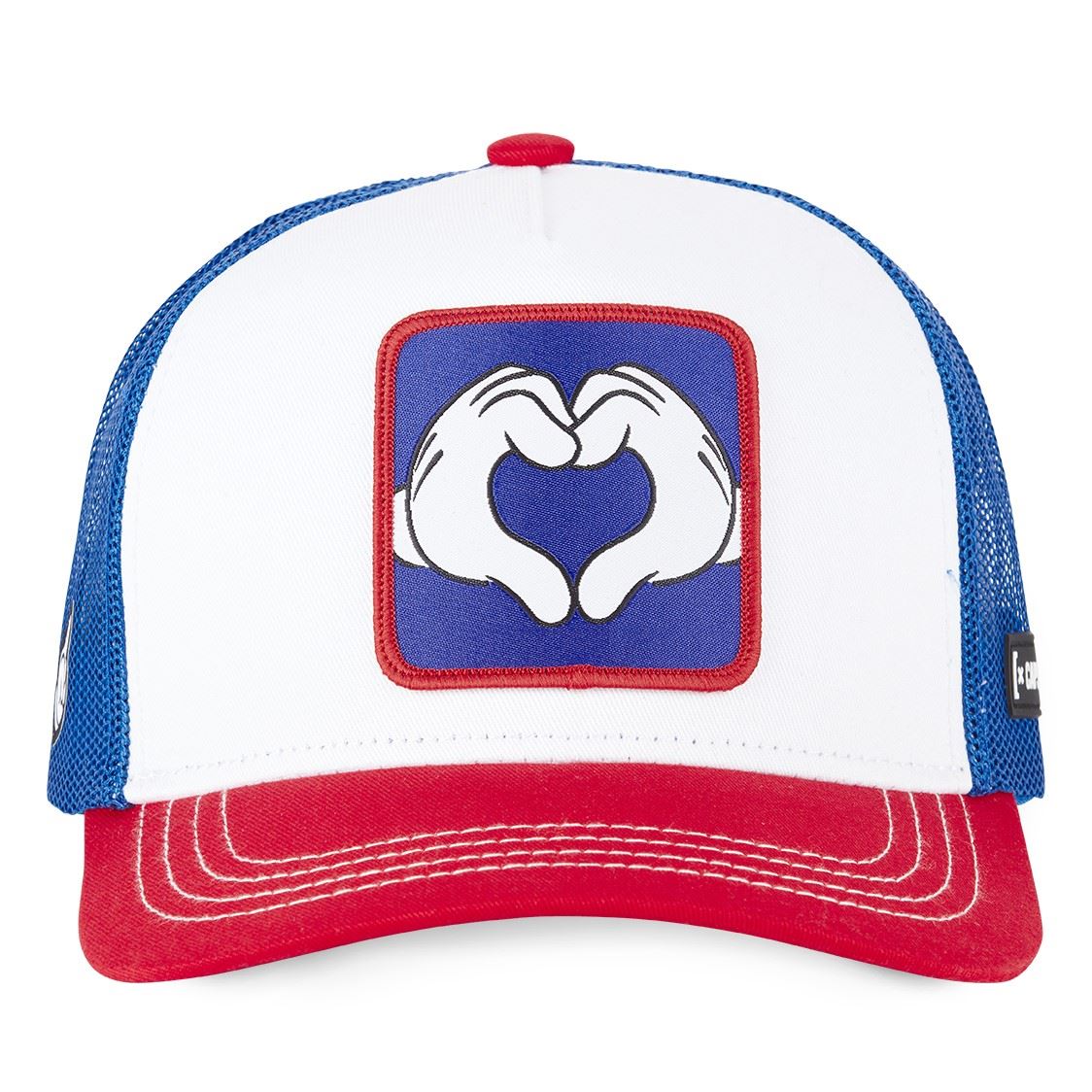 Mickey Mouse Disney Hands Heart White Red Blue Trucker Cap Capslab