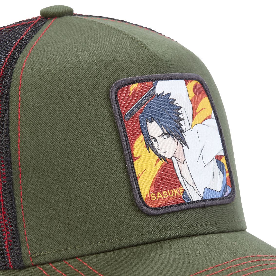 Sasuke Naruto Shippuden Olivgrün Schwarz Trucker Cap Capslab