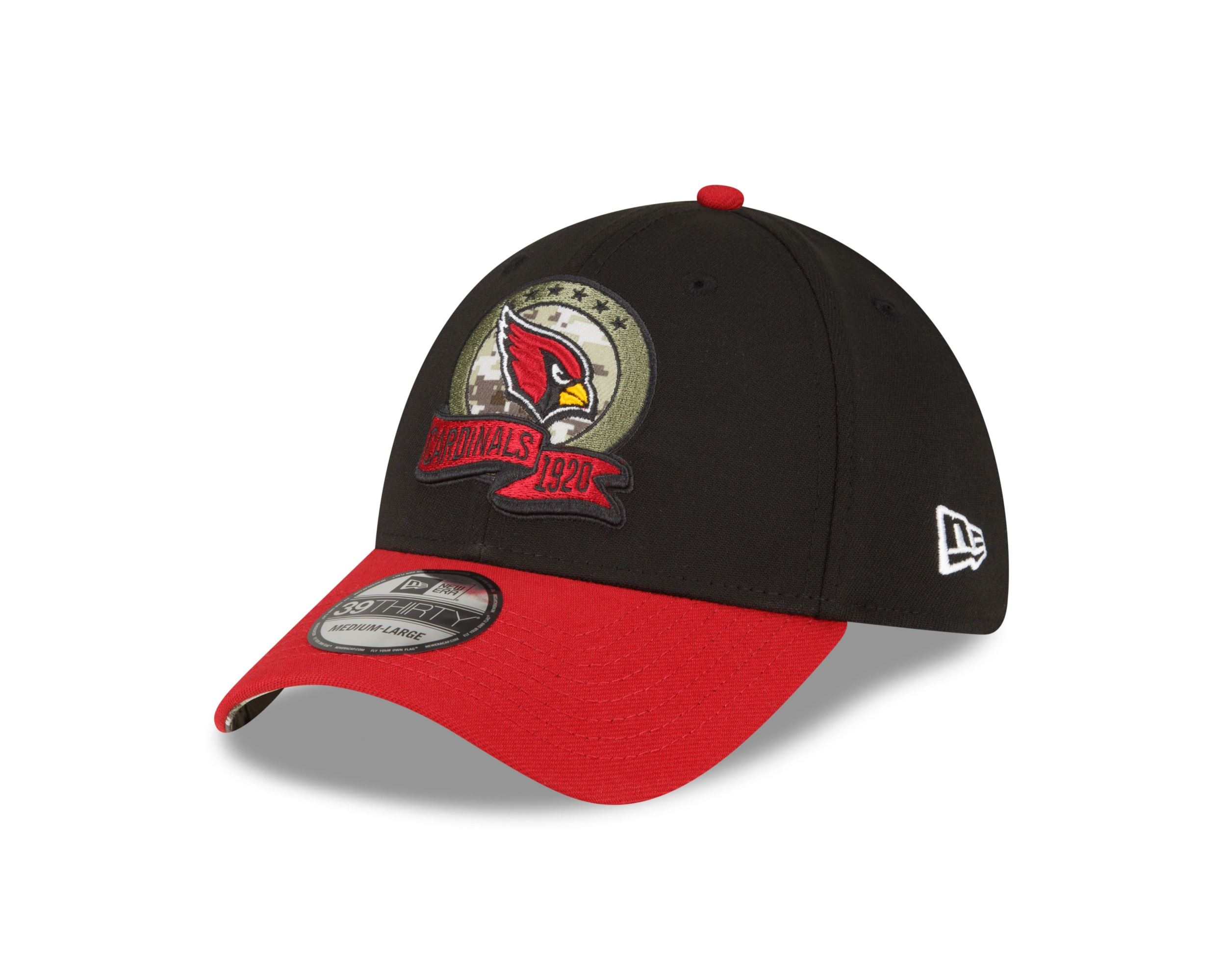 Arizona Cardinals NFL Salute to Service 2022 Black Red 39Thirty Stretch Cap New Era