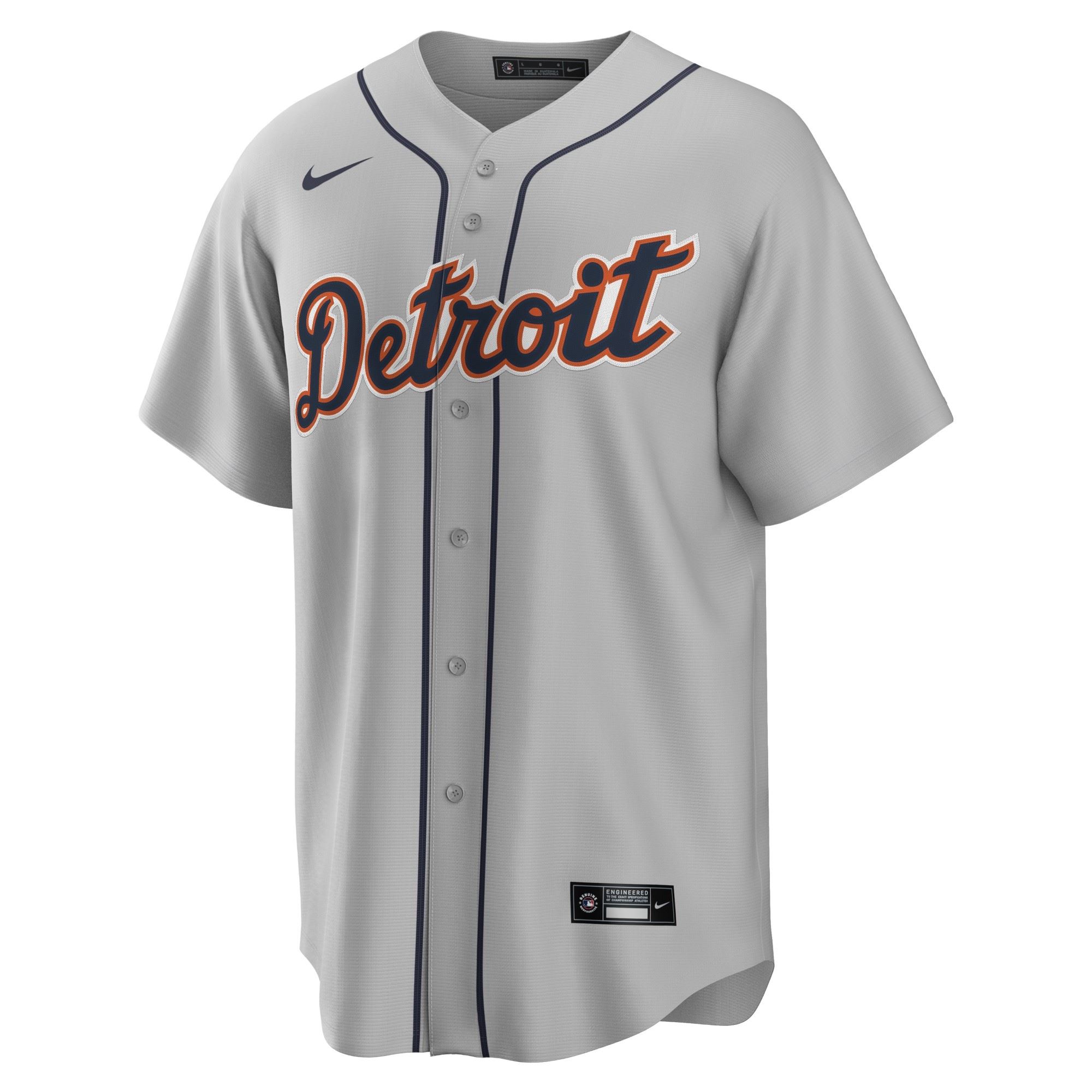 Detroit Tigers Gray Official MLB Replica Road Jersey Nike