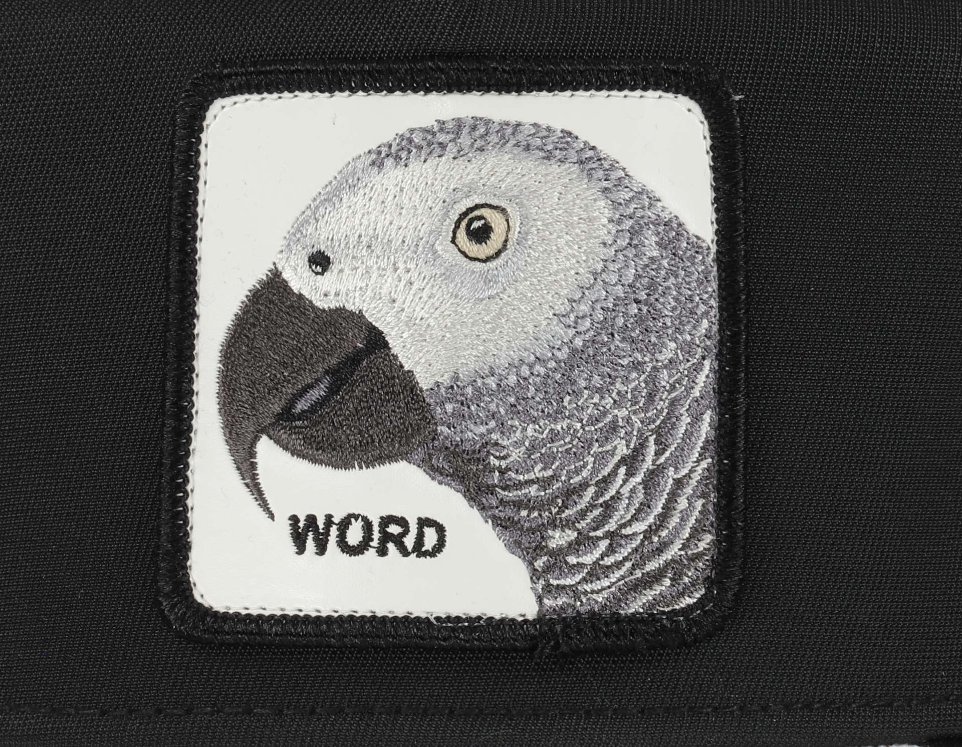 Bird's the Word Papagei Black A-Frame Adjustable Trucker Cap Goorin Bros
