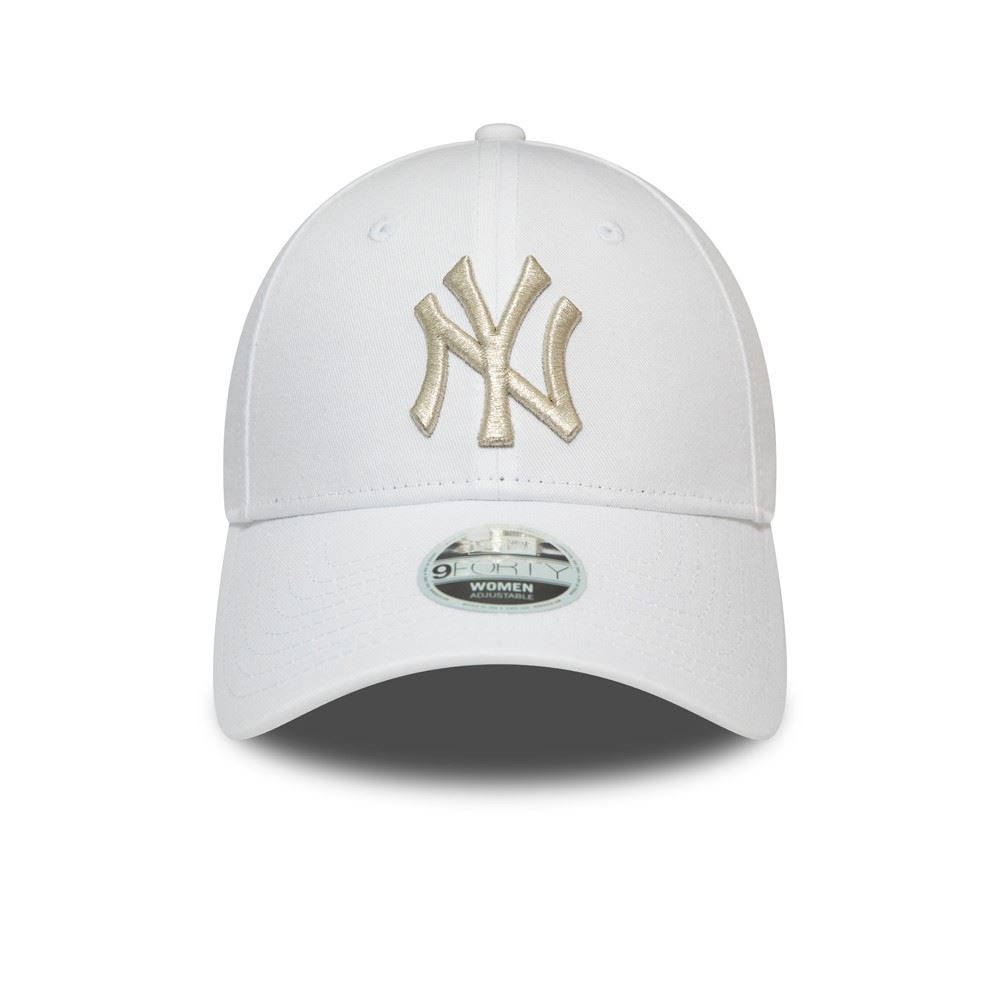 New York Yankees MLB Metallic Logo 9Forty Adjustable Women Cap New Era