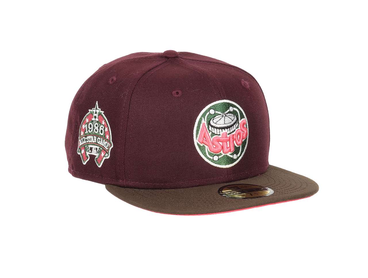 Houston Astros MLB Cooperstown All Star Game 1986 Maroon Walnut 59Fifty Basecap New Era