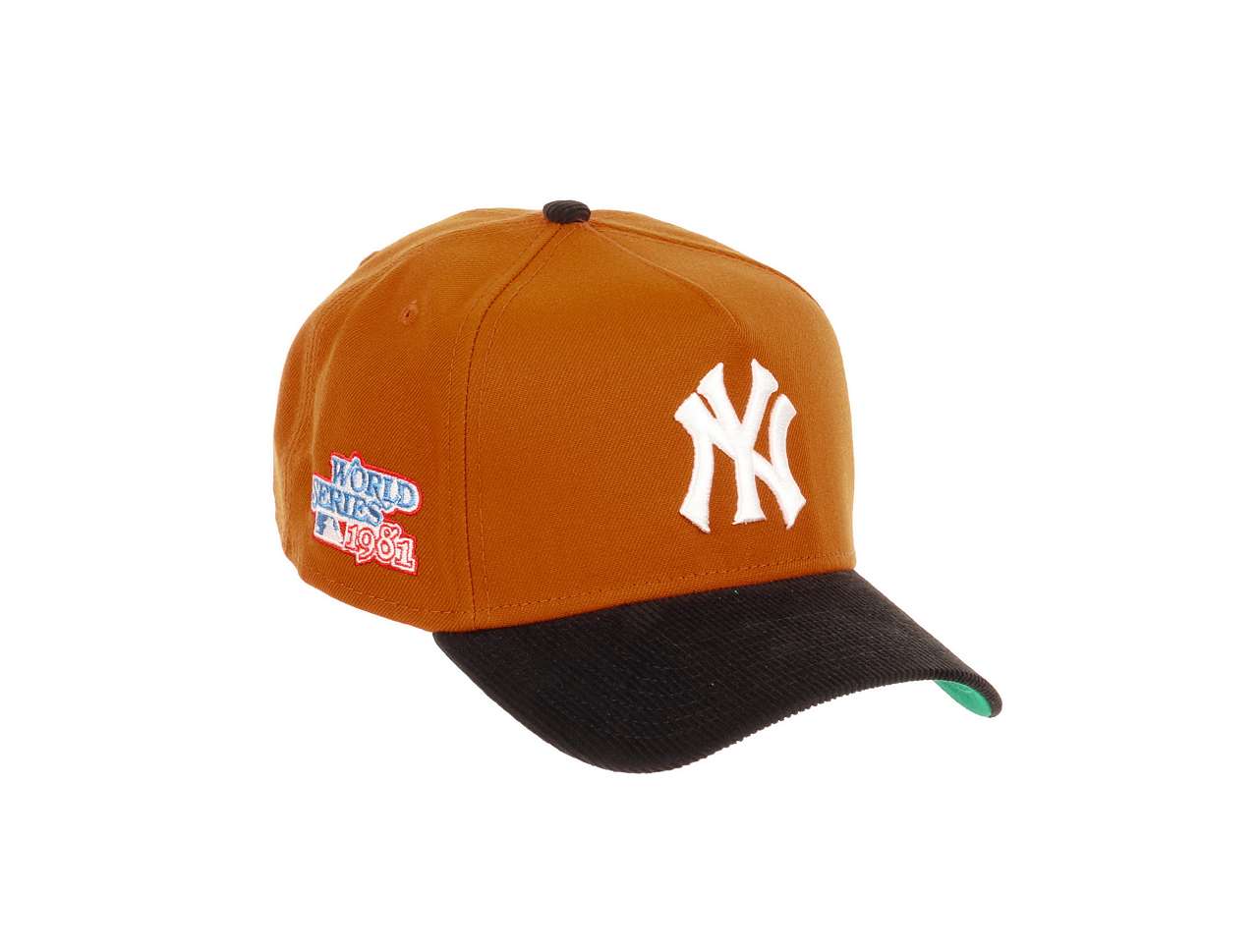 New York Yankees  MLB World Series 1981 Sidepatch Orange Black Cord 9Forty A-Frame Snapback Cap New Era