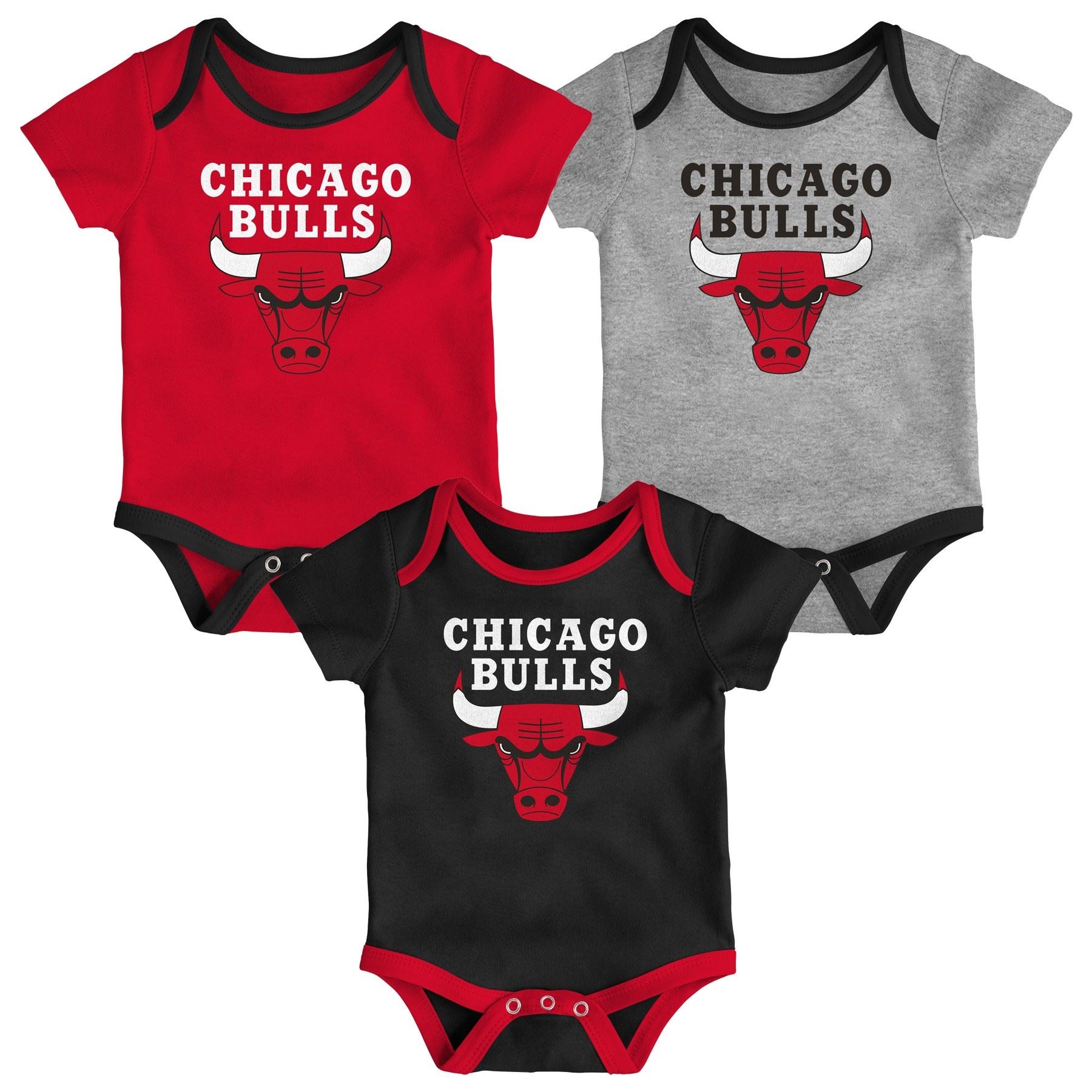 Chicago Bulls NBA Newborn 3PK Bodysuit Outerstuff
