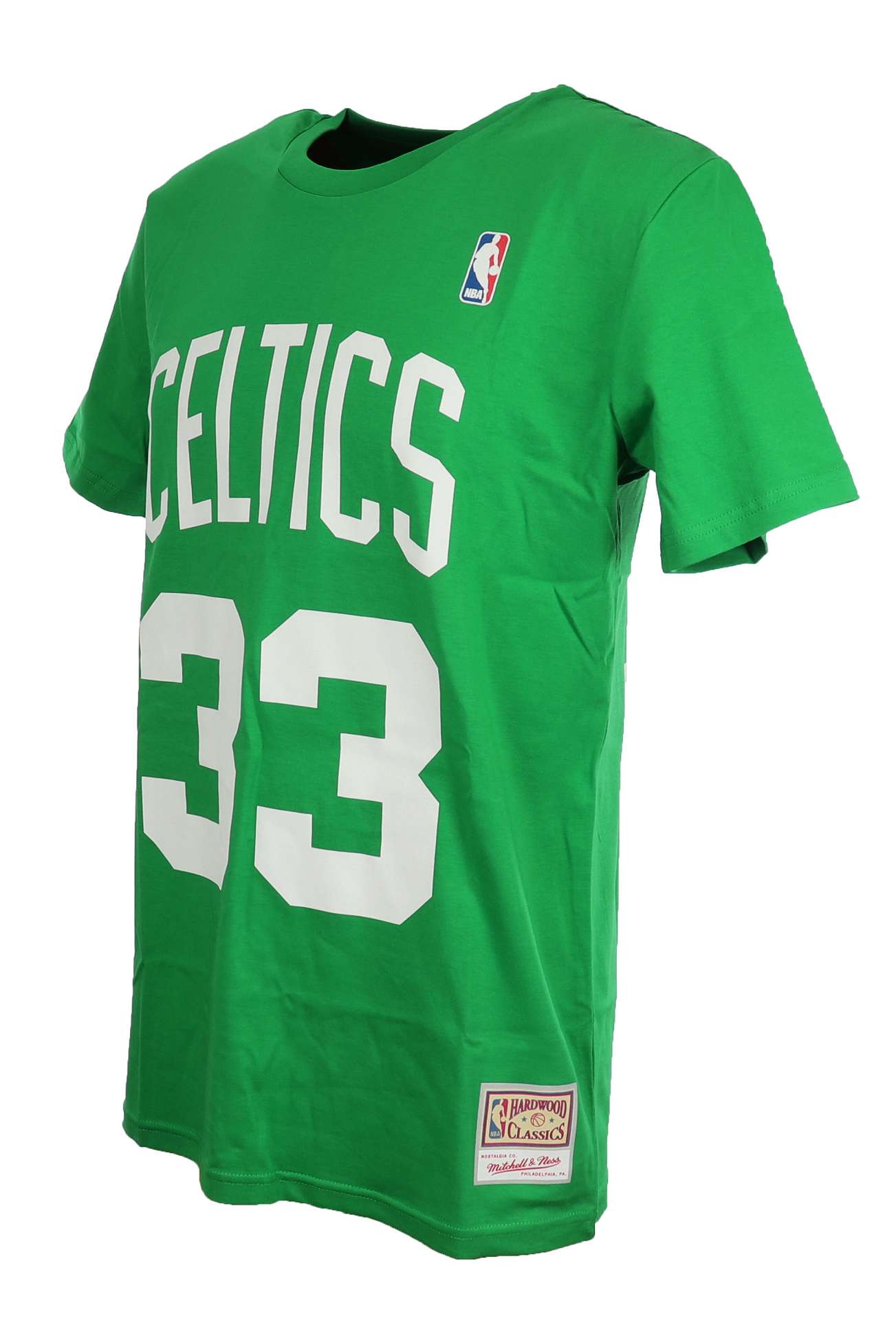 Larry Bird #33 Boston Celtics Kelly Green NBA Name and Number Tee T-Shirt Mitchell & Ness