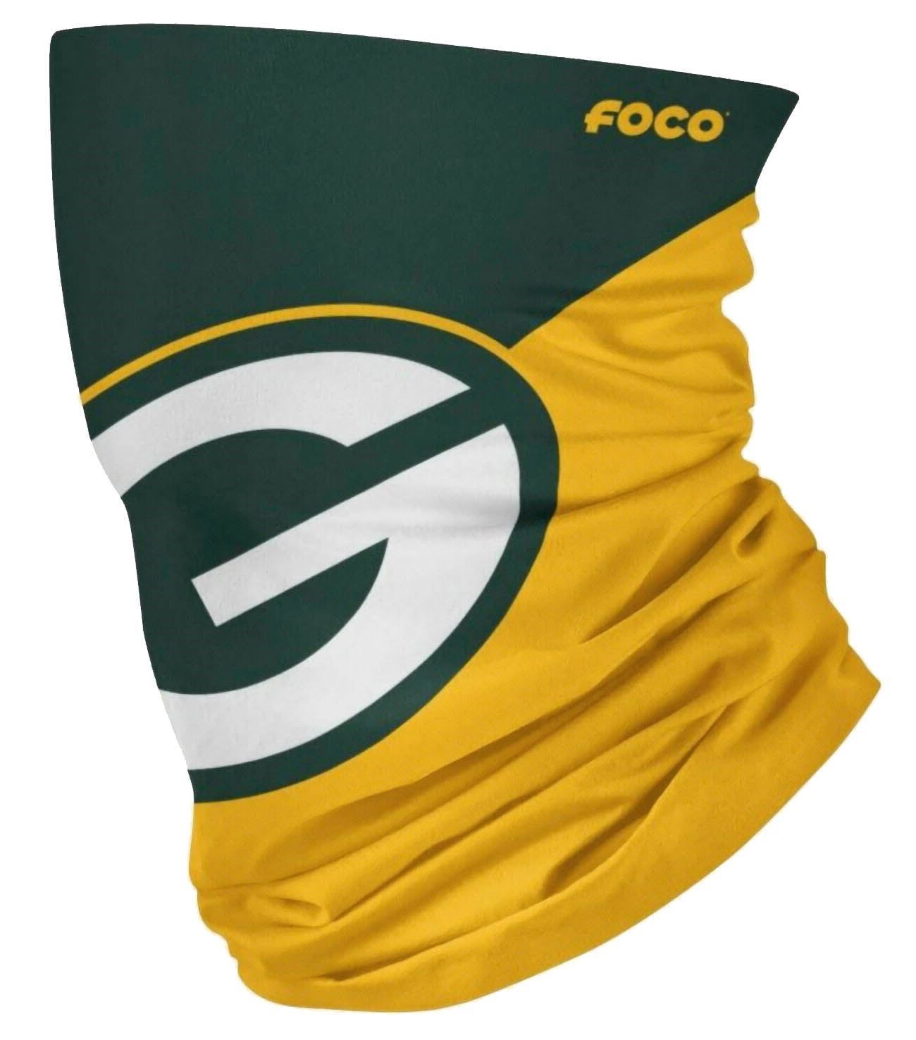 Green Bay Packers Colour Block Big Logo Gaiter Scarf Forever Collectibles