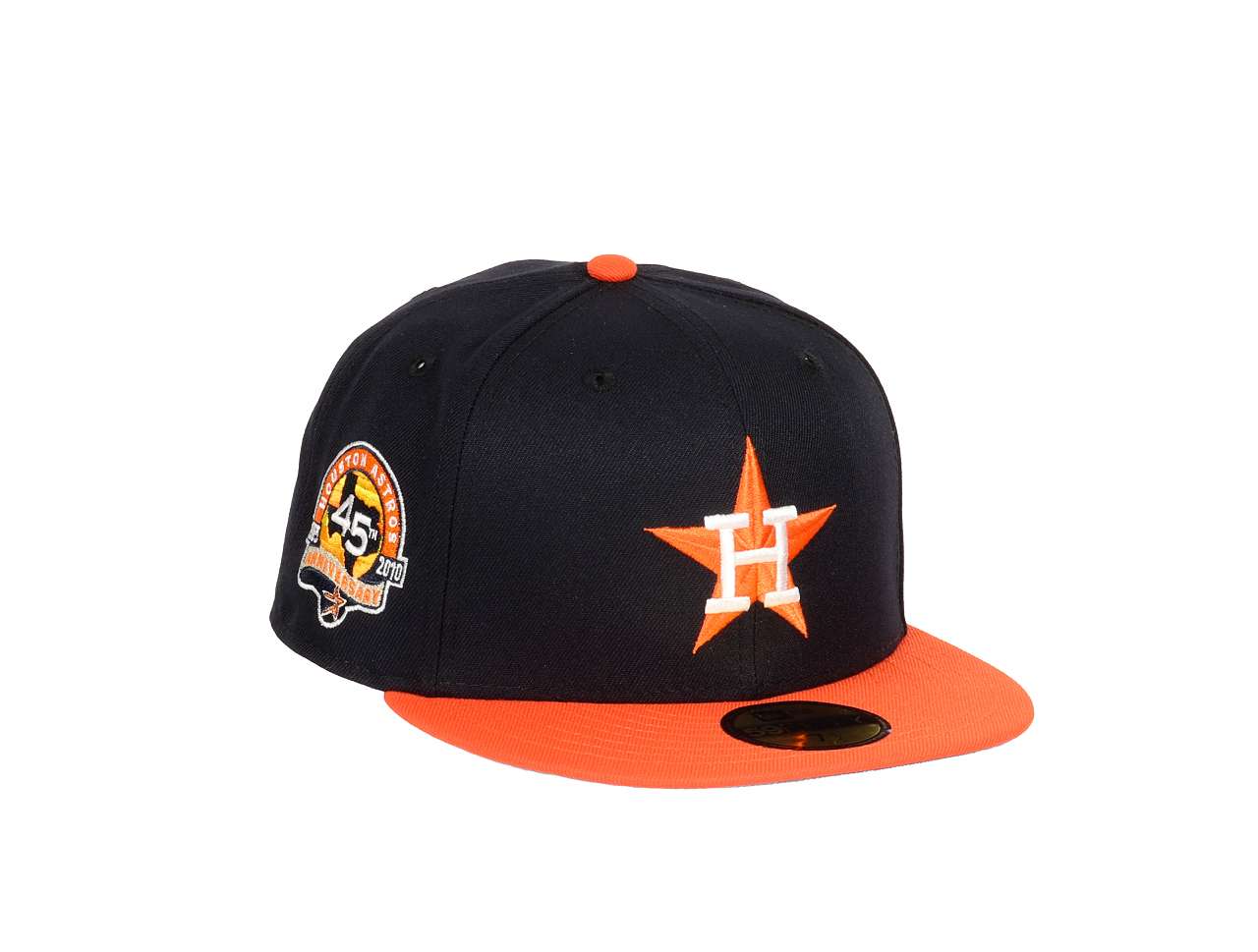 Houston Astros MLB Cooperstown 45th Anniversary Sidepatch Navy Orange 59Fifty Basecap New Era