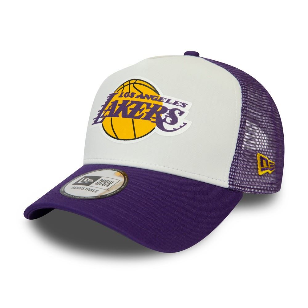 Los Angeles Lakers Team Colour Block A-Frame Adjustable Trucker Cap New Era 