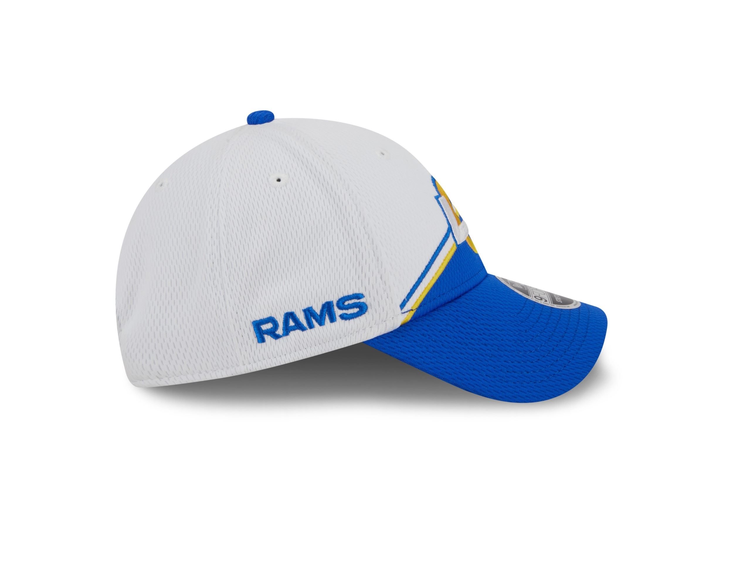 Los Angeles Rams NFL 2023 Sideline White Blue 9Forty Stretch Snapback Cap New Era