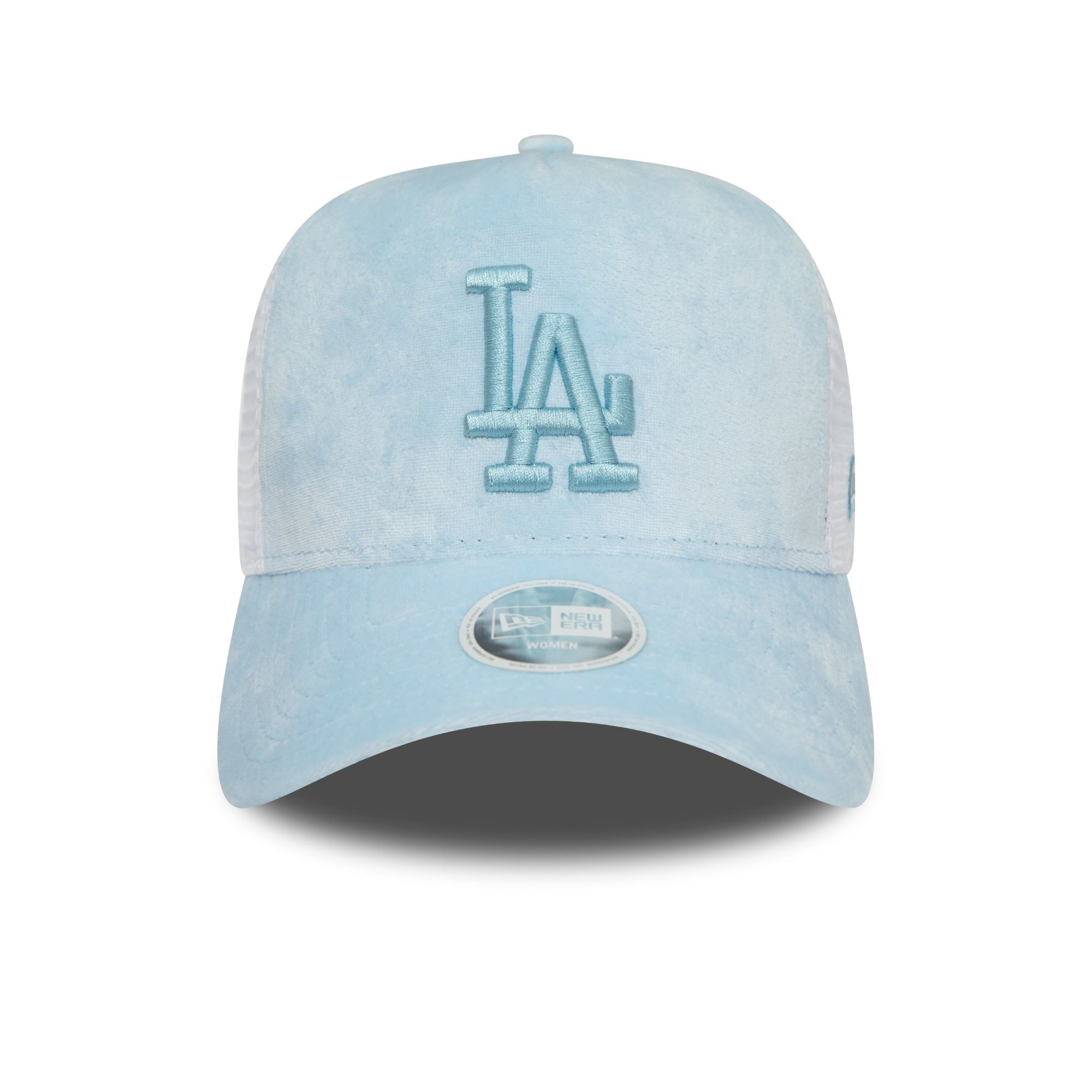 Los Angeles Dodgers MLB Velours Blau Weiß Verstellbare A-Frame Damen Trucker Cap New Era